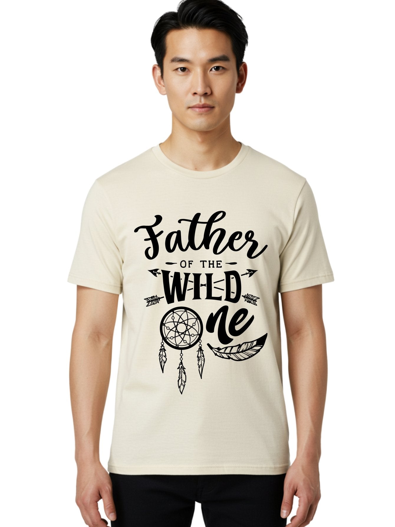 Father Of The Wild One Men'S Graphic Tee, 100% Cotton, Comfortable Casual Summer Wear, Machine Washable, Father'S Day Gift, Wild Child, Dreamcatcher, Bohemian Style, Tribal Design, Feathers, Arrows, Father Of The Wild One Aae279 19