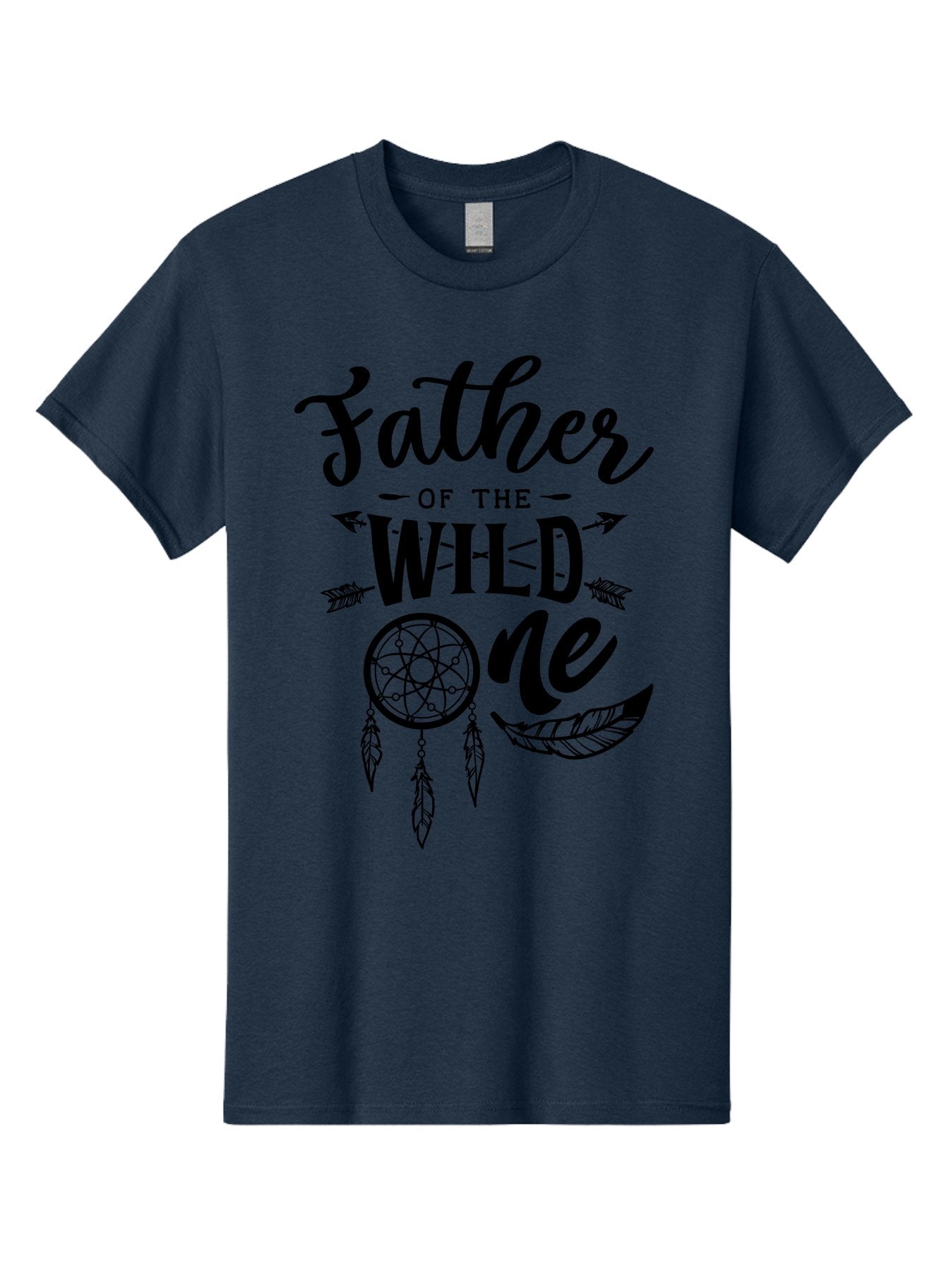 Father Of The Wild One Men'S Graphic Tee, 100% Cotton, Comfortable Casual Summer Wear, Machine Washable, Father'S Day Gift, Wild Child, Dreamcatcher, Bohemian Style, Tribal Design, Feathers, Arrows, Father Of The Wild One Aae279 3