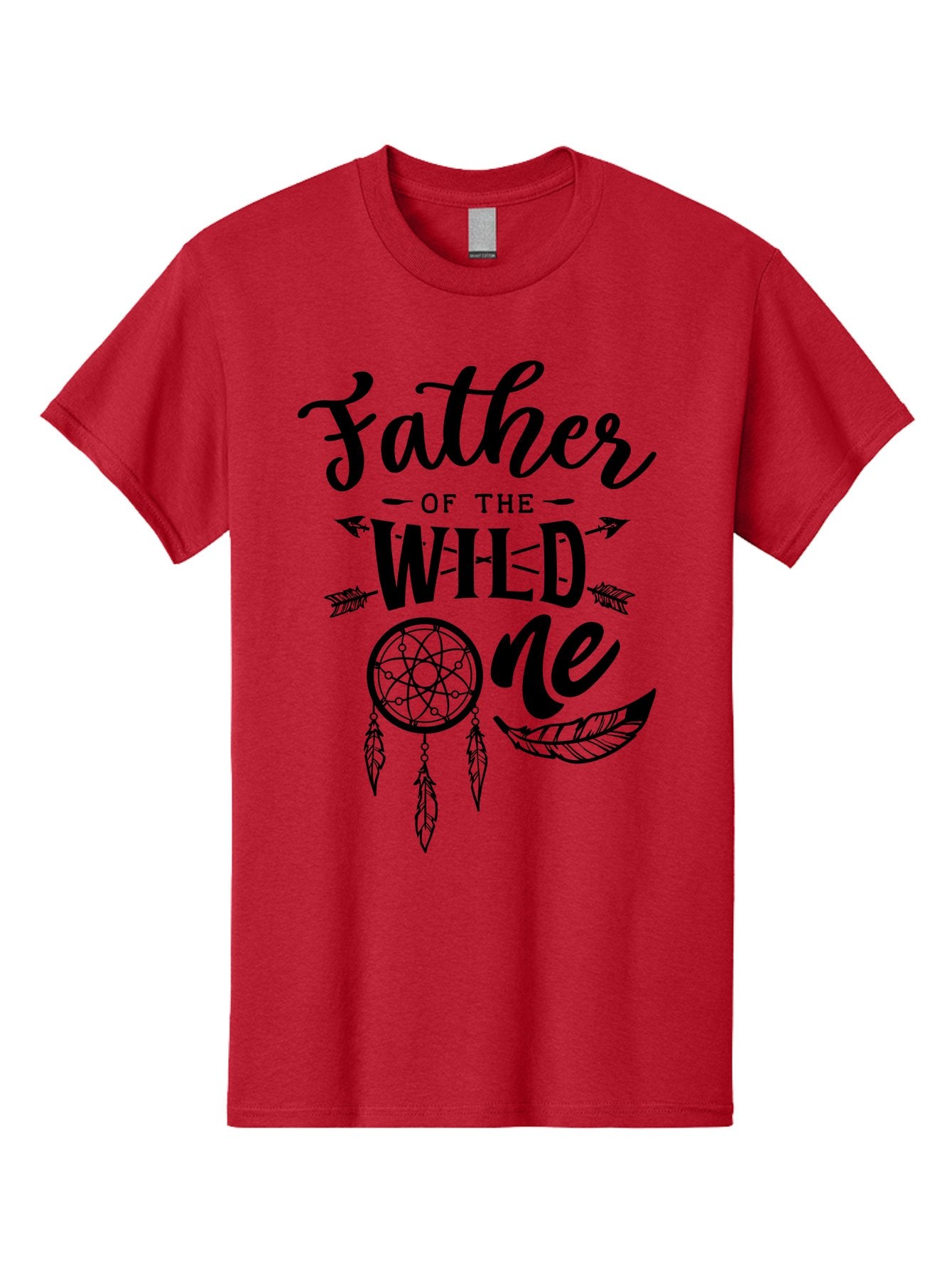 Father Of The Wild One Men'S Graphic Tee, 100% Cotton, Comfortable Casual Summer Wear, Machine Washable, Father'S Day Gift, Wild Child, Dreamcatcher, Bohemian Style, Tribal Design, Feathers, Arrows, Father Of The Wild One Aae279 4