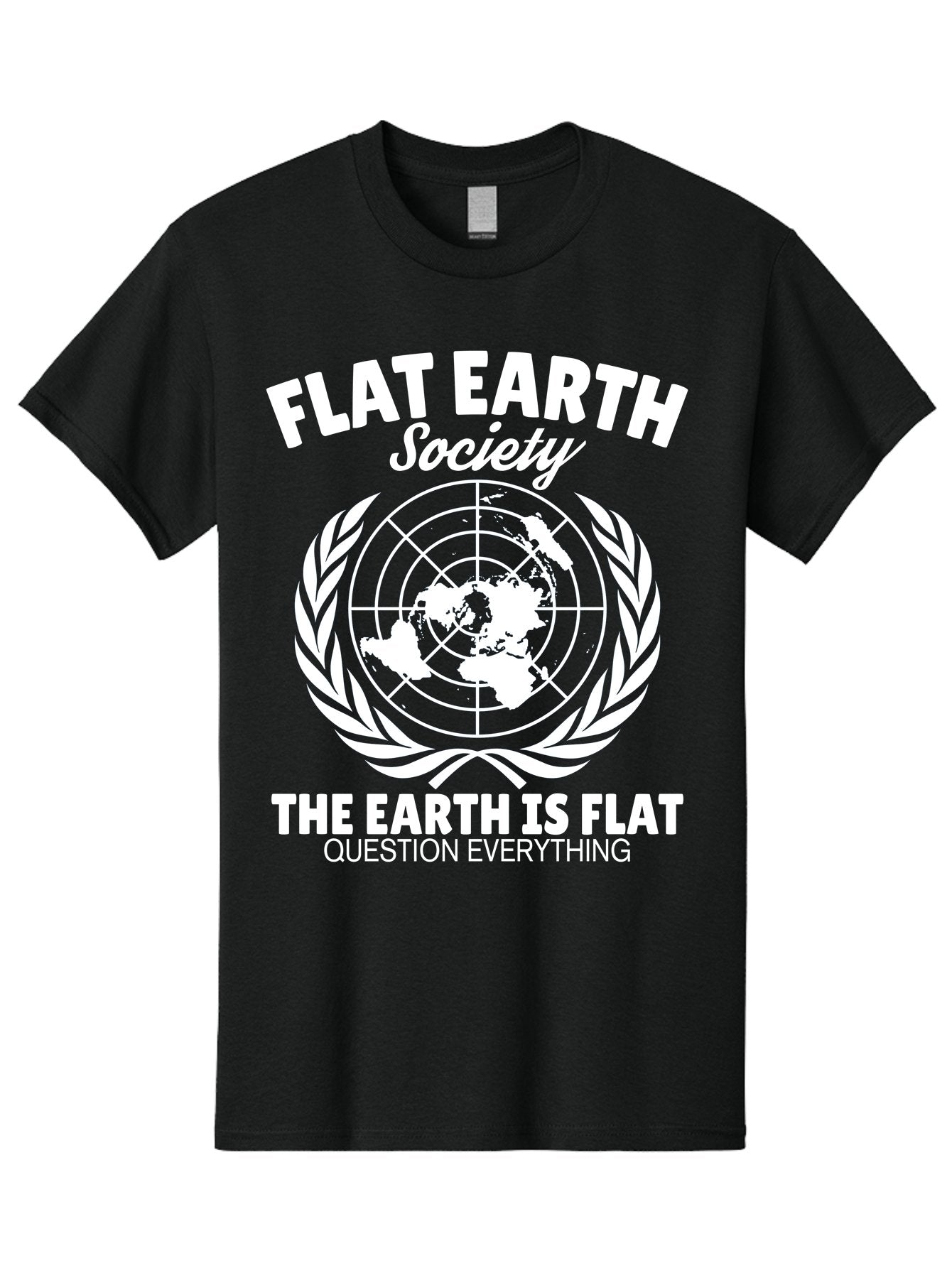 Flat Earth Society -Men Men'S Graphic Tee, 100% Cotton, Comfortable Casual Summer Wear, Machine Washable, Flat Earth Theory, Conspiracy, Alternative Facts, Earth Is Flat, Question Everything Aae282 3