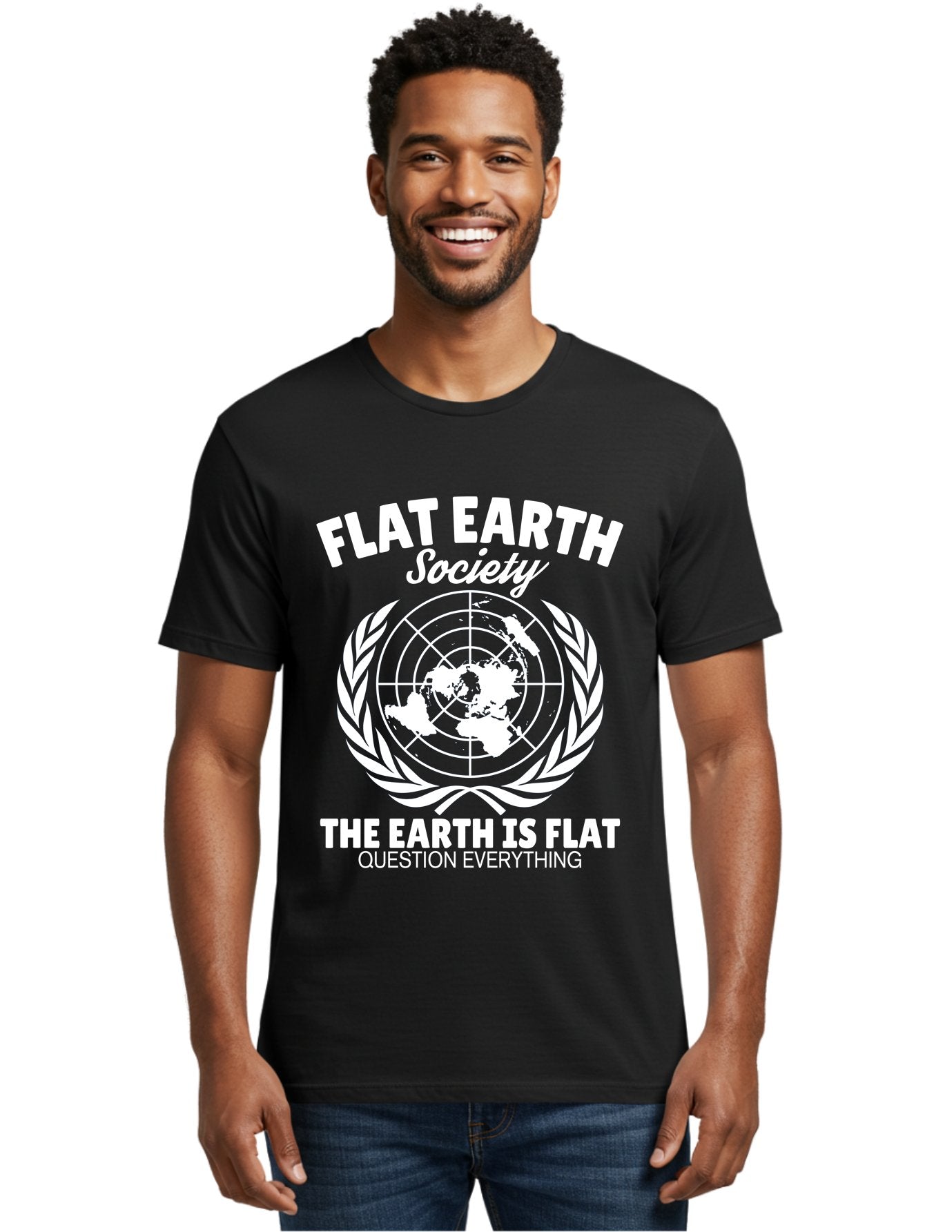 Flat Earth Society -Men Men'S Graphic Tee, 100% Cotton, Comfortable Casual Summer Wear, Machine Washable, Flat Earth Theory, Conspiracy, Alternative Facts, Earth Is Flat, Question Everything Aae282 22