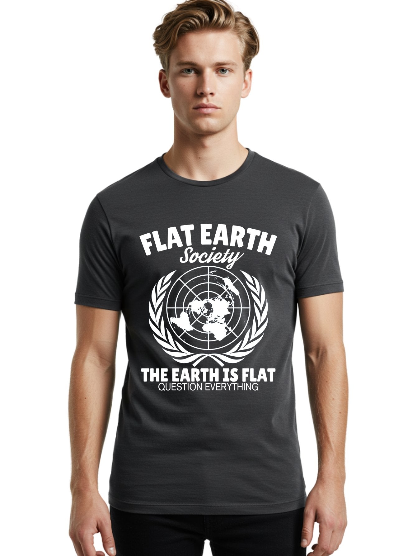 Flat Earth Society -Men Men'S Graphic Tee, 100% Cotton, Comfortable Casual Summer Wear, Machine Washable, Flat Earth Theory, Conspiracy, Alternative Facts, Earth Is Flat, Question Everything Aae282 29