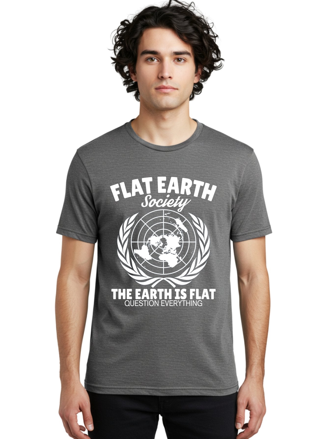 Flat Earth Society -Men Men'S Graphic Tee, 100% Cotton, Comfortable Casual Summer Wear, Machine Washable, Flat Earth Theory, Conspiracy, Alternative Facts, Earth Is Flat, Question Everything Aae282 23
