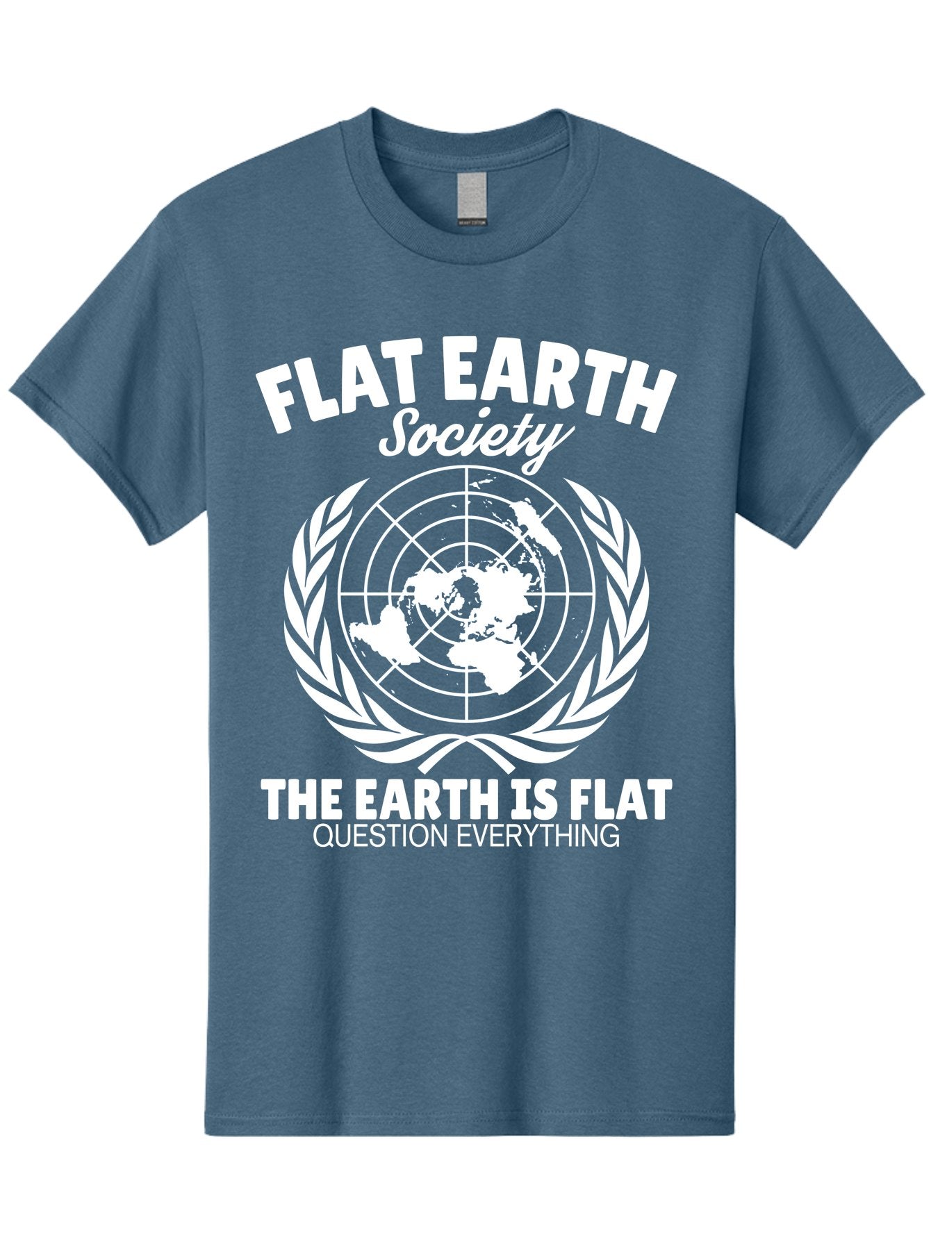 Flat Earth Society -Men Men'S Graphic Tee, 100% Cotton, Comfortable Casual Summer Wear, Machine Washable, Flat Earth Theory, Conspiracy, Alternative Facts, Earth Is Flat, Question Everything Aae282 6