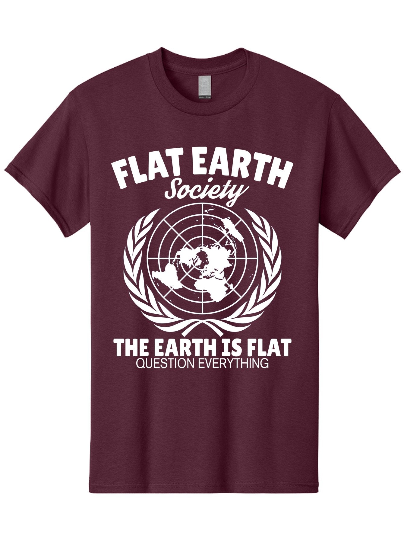 Flat Earth Society -Men Men'S Graphic Tee, 100% Cotton, Comfortable Casual Summer Wear, Machine Washable, Flat Earth Theory, Conspiracy, Alternative Facts, Earth Is Flat, Question Everything Aae282 9
