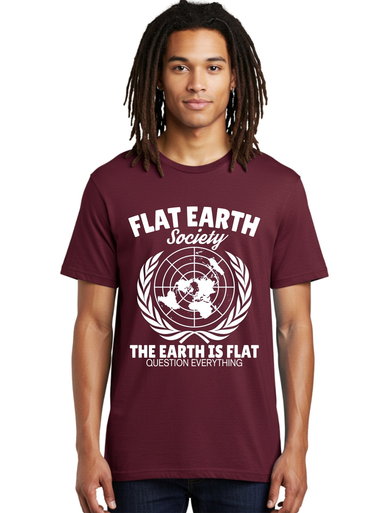 Flat Earth Society -Men Men'S Graphic Tee, 100% Cotton, Comfortable Casual Summer Wear, Machine Washable, Flat Earth Theory, Conspiracy, Alternative Facts, Earth Is Flat, Question Everything Aae282 26