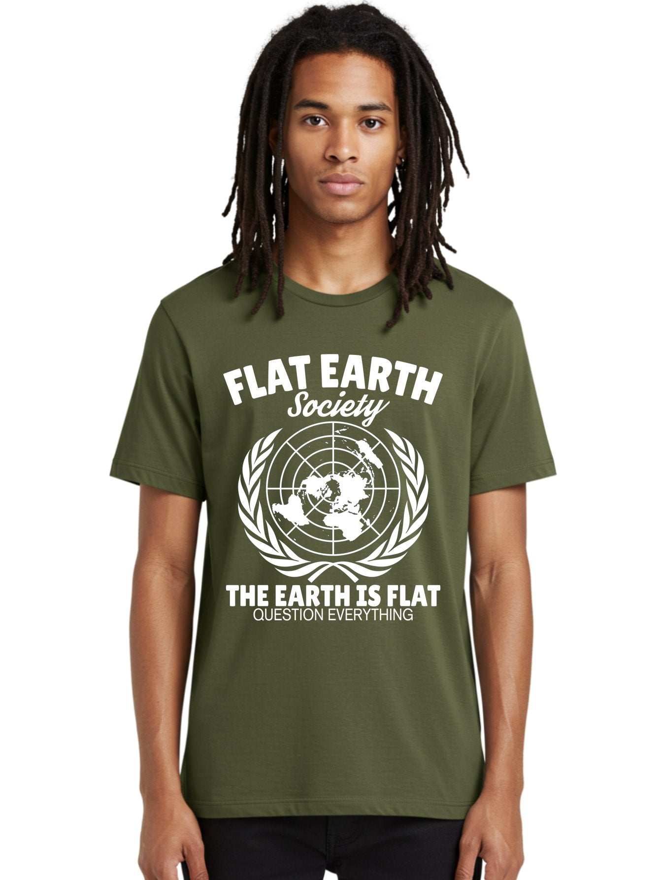 Flat Earth Society -Men Men'S Graphic Tee, 100% Cotton, Comfortable Casual Summer Wear, Machine Washable, Flat Earth Theory, Conspiracy, Alternative Facts, Earth Is Flat, Question Everything Aae282 16