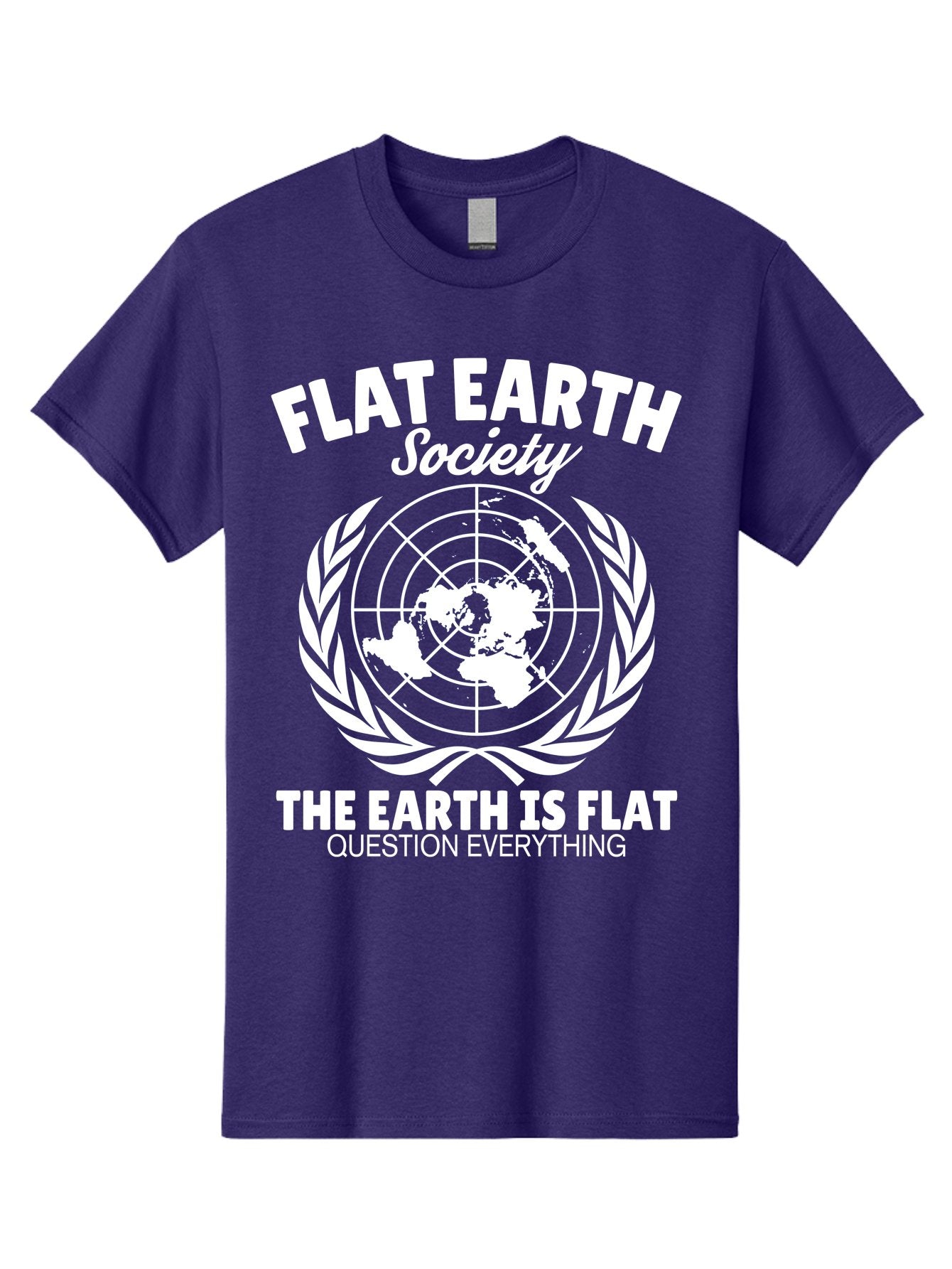 Flat Earth Society -Men Men'S Graphic Tee, 100% Cotton, Comfortable Casual Summer Wear, Machine Washable, Flat Earth Theory, Conspiracy, Alternative Facts, Earth Is Flat, Question Everything Aae282 12
