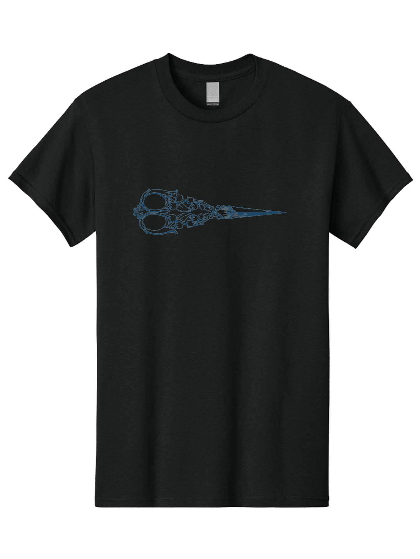 Flower Pattern Scissors Men'S Graphic Tee, 100% Cotton, Comfortable Casual Summer Wear, Machine Washable, Scissors With Skull Design, Metal Craftsmanship, Detailed Engraving, Blade Sharpness, Cutting Tool, Edgy Style, Goth Aesthetic, Metalwork Aae285