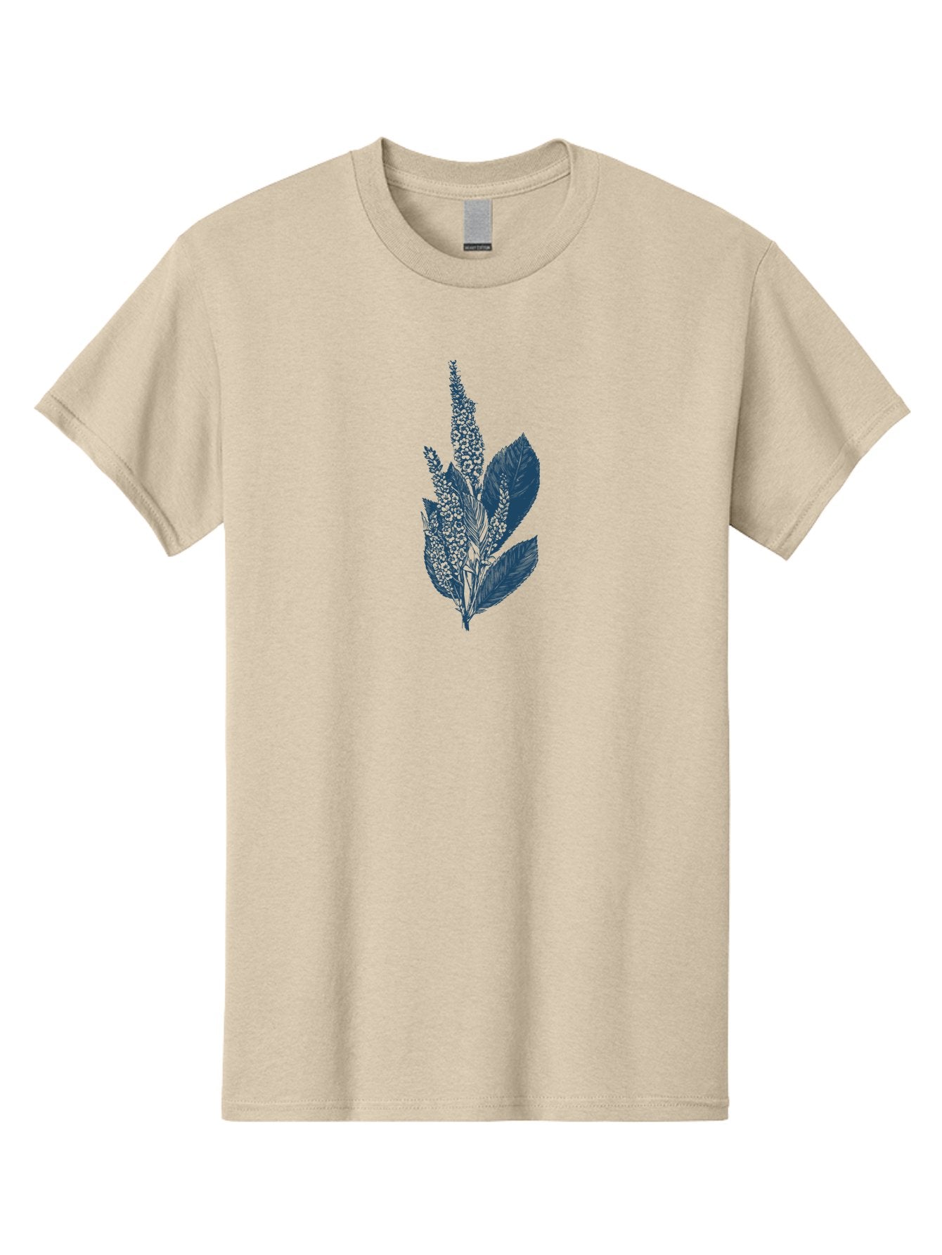 Flower-Petals Men'S Graphic Tee, 100% Cotton, Comfortable Casual Summer Wear, Machine Washable, Lactuca Virosa, Medicinal Plants, Botanical Illustration, Blue Flowers, Leaves, Herbalism, Wild Lettuce Aae286 4