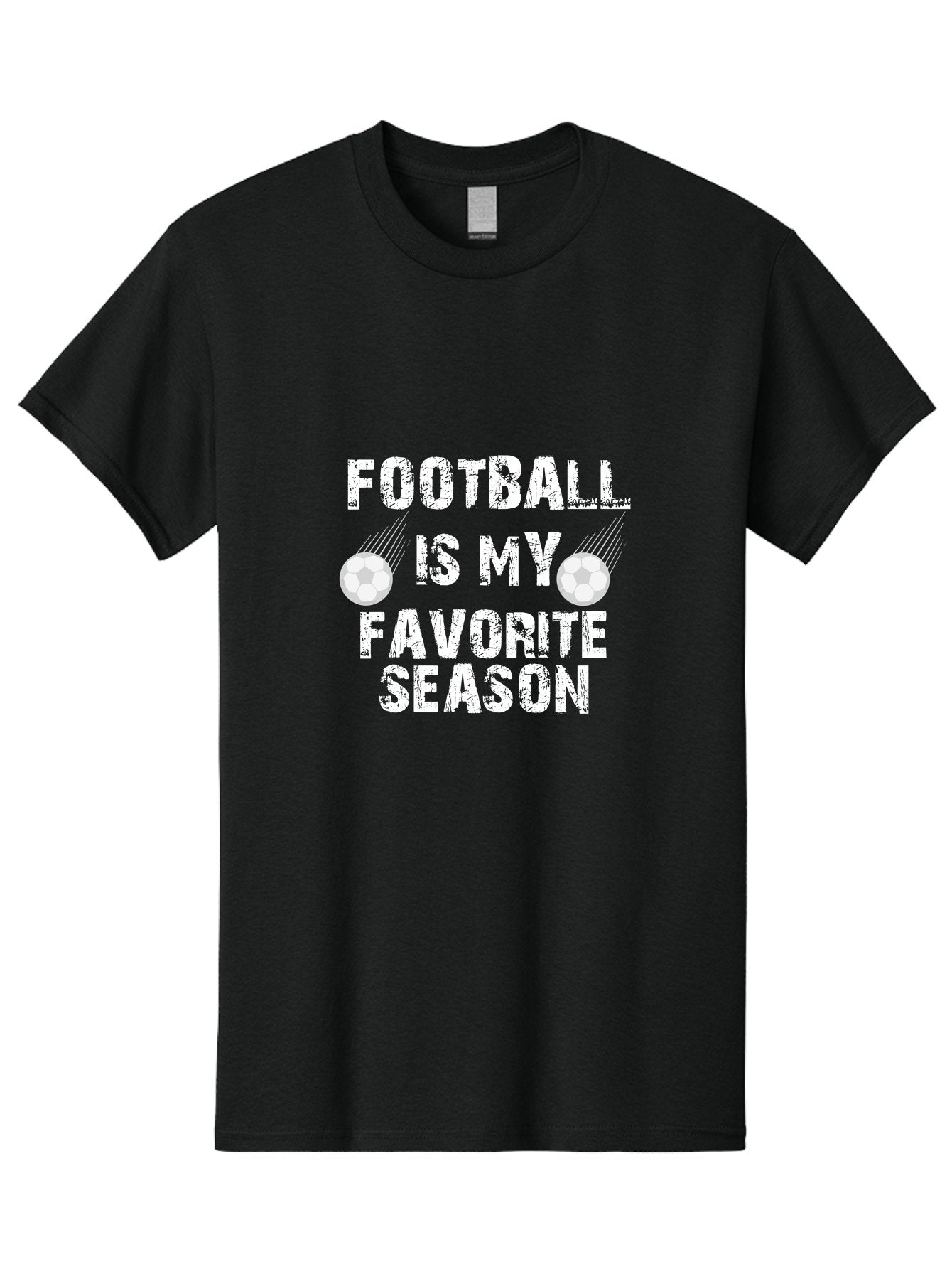 Football Is My Favorite Men'S Graphic Tee, 100% Cotton, Comfortable Casual Summer Wear, Machine Washable, Football, Favorite Season, Sports, Nfl, American Football, Football Text, Grid Graphic, Grunge, Sports Text, Game Day Aae290 8