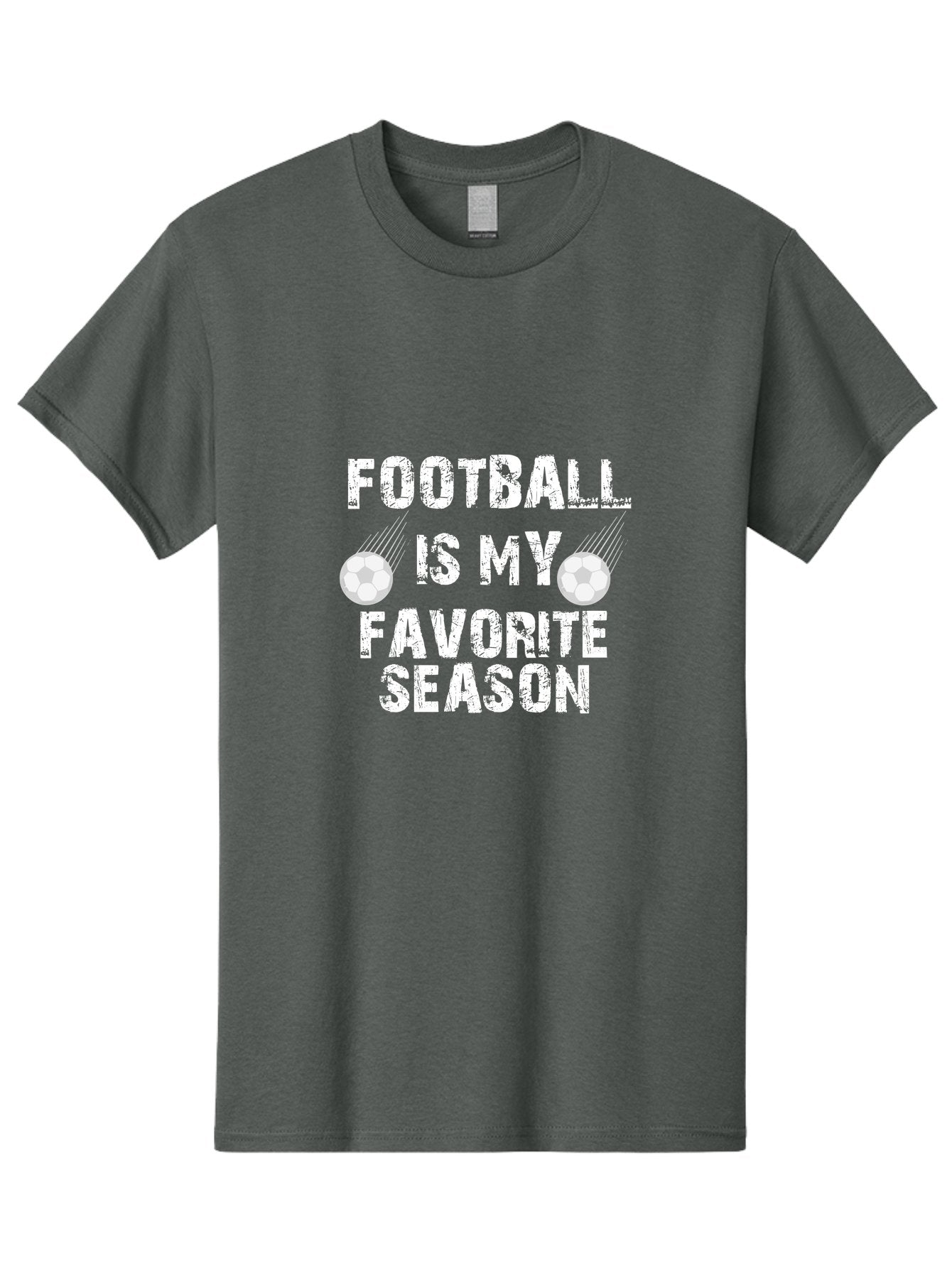 Football Is My Favorite Men'S Graphic Tee, 100% Cotton, Comfortable Casual Summer Wear, Machine Washable, Football, Favorite Season, Sports, Nfl, American Football, Football Text, Grid Graphic, Grunge, Sports Text, Game Day Aae290 15