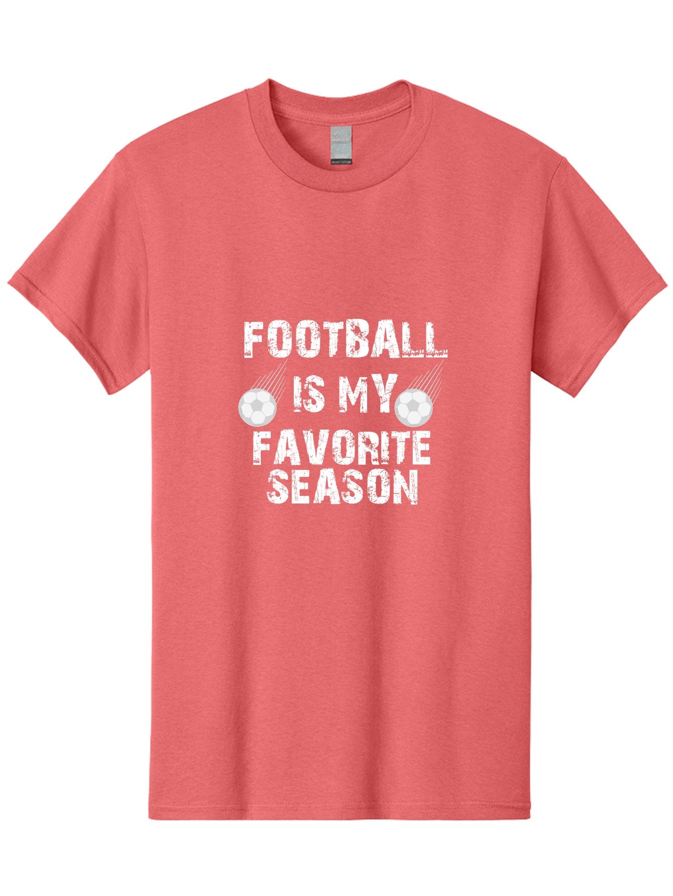 Football Is My Favorite Men'S Graphic Tee, 100% Cotton, Comfortable Casual Summer Wear, Machine Washable, Football, Favorite Season, Sports, Nfl, American Football, Football Text, Grid Graphic, Grunge, Sports Text, Game Day Aae290 4