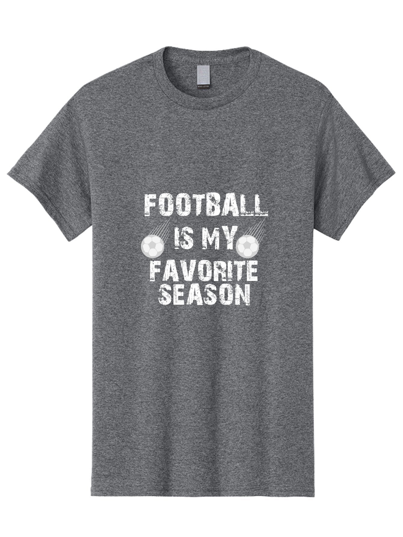 Football Is My Favorite Men'S Graphic Tee, 100% Cotton, Comfortable Casual Summer Wear, Machine Washable, Football, Favorite Season, Sports, Nfl, American Football, Football Text, Grid Graphic, Grunge, Sports Text, Game Day Aae290 3
