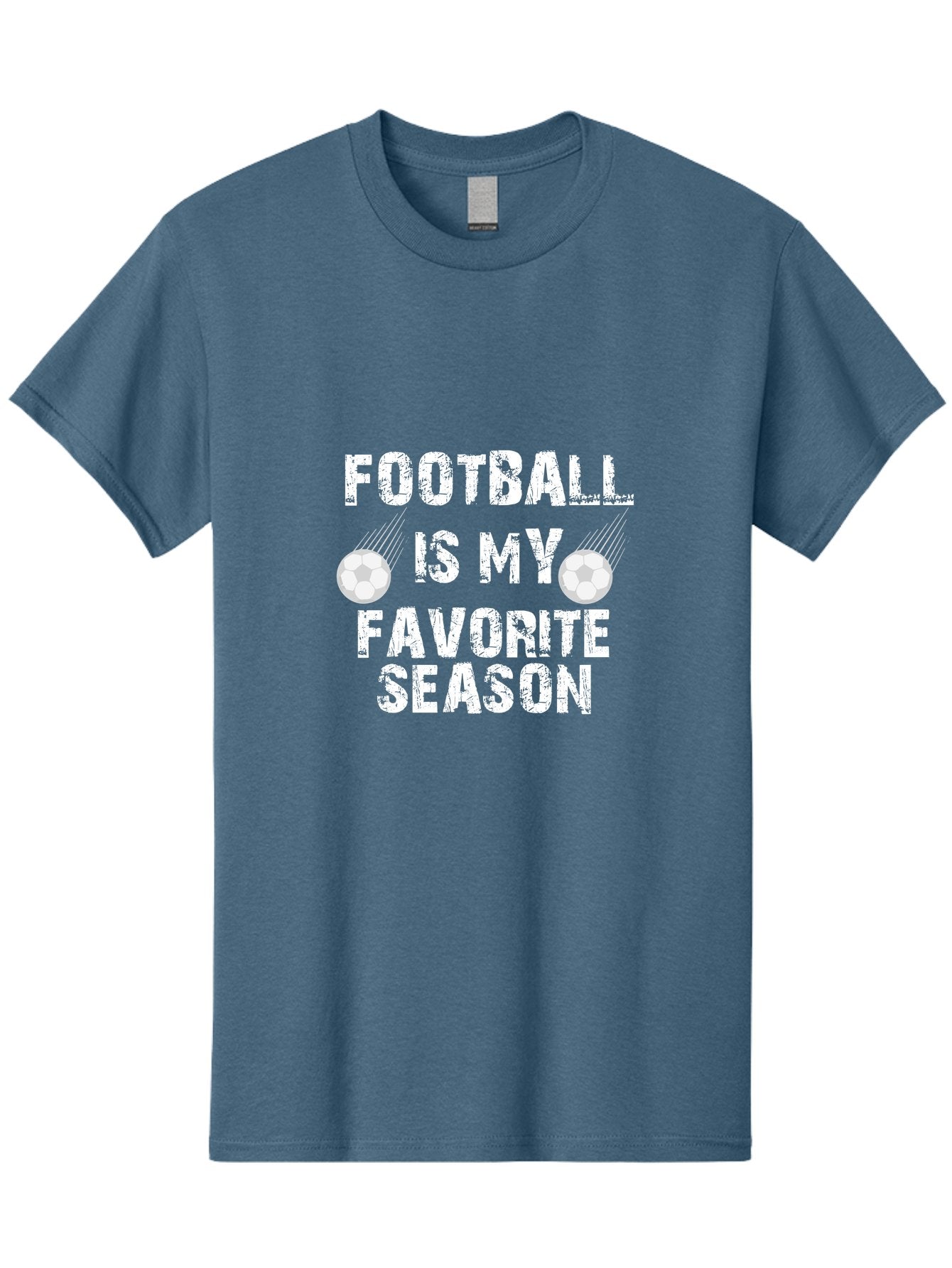 Football Is My Favorite Men'S Graphic Tee, 100% Cotton, Comfortable Casual Summer Wear, Machine Washable, Football, Favorite Season, Sports, Nfl, American Football, Football Text, Grid Graphic, Grunge, Sports Text, Game Day Aae290 13