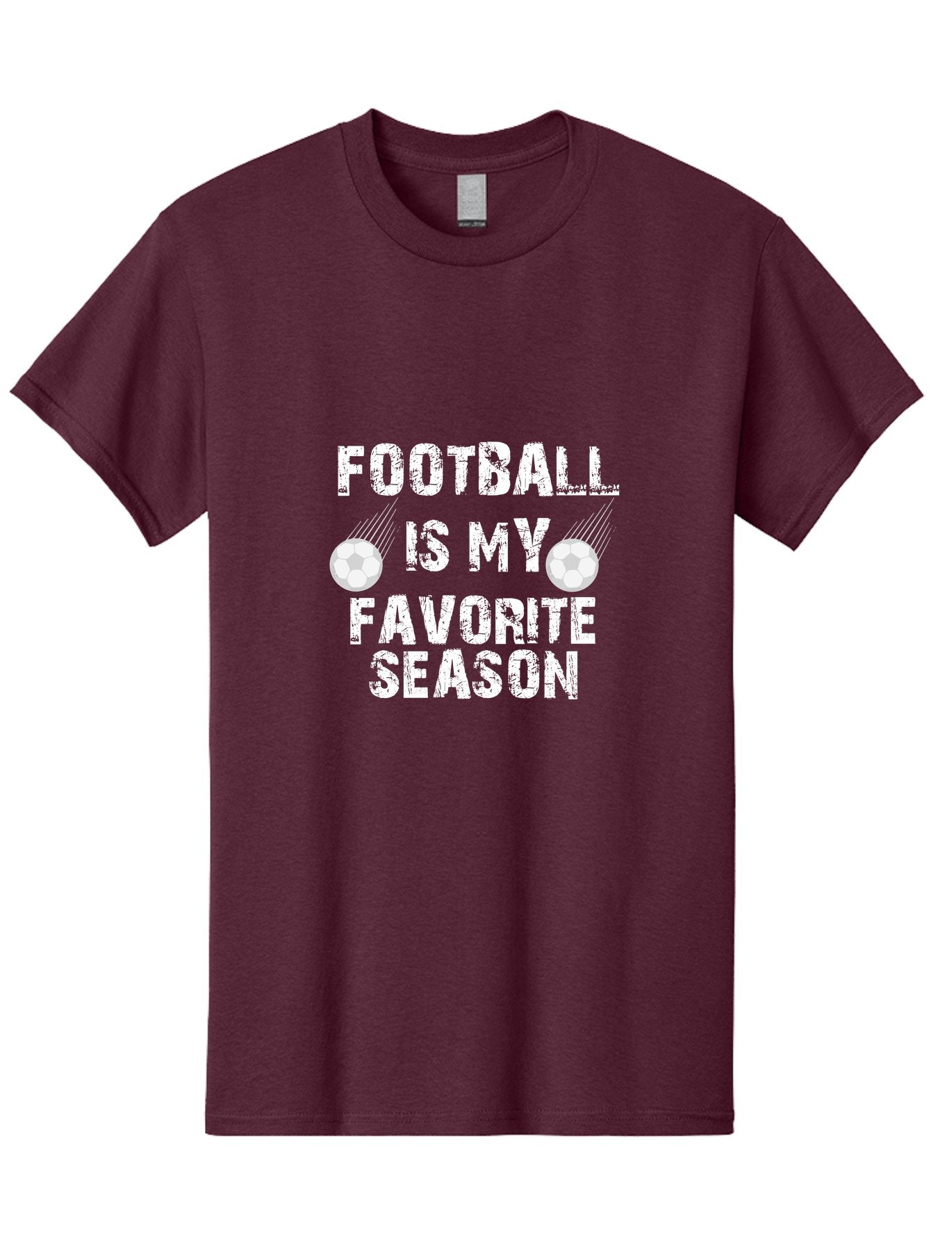 Football Is My Favorite Men'S Graphic Tee, 100% Cotton, Comfortable Casual Summer Wear, Machine Washable, Football, Favorite Season, Sports, Nfl, American Football, Football Text, Grid Graphic, Grunge, Sports Text, Game Day Aae290 12