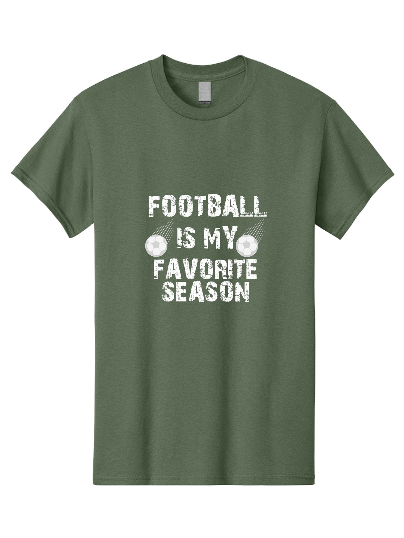 Football Is My Favorite Men'S Graphic Tee, 100% Cotton, Comfortable Casual Summer Wear, Machine Washable, Football, Favorite Season, Sports, Nfl, American Football, Football Text, Grid Graphic, Grunge, Sports Text, Game Day Aae290 7