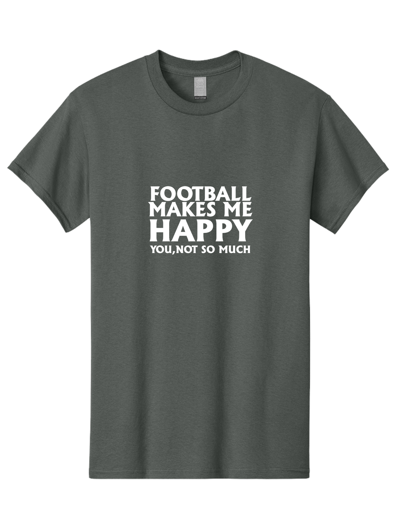 Football Makes Me Happy Men'S Graphic Tee, 100% Cotton, Comfortable Casual Summer Wear, Machine Washable, Funny Football Quotes, Football Humor, Happy Football Fans, Sarcastic Sports Quotes, Playful Football Sayings, Team Spirit Aae291 21