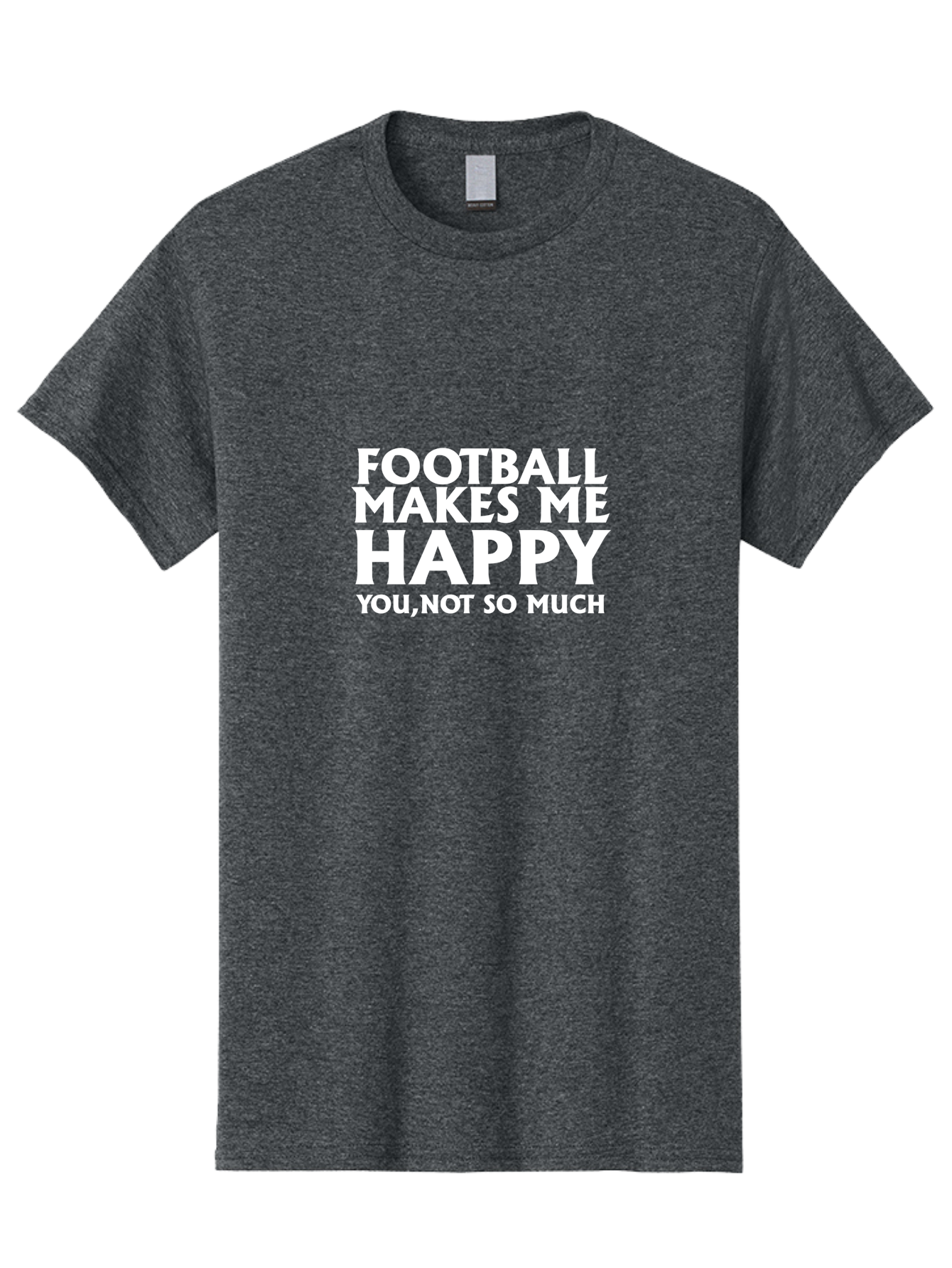 Football Makes Me Happy Men'S Graphic Tee, 100% Cotton, Comfortable Casual Summer Wear, Machine Washable, Funny Football Quotes, Football Humor, Happy Football Fans, Sarcastic Sports Quotes, Playful Football Sayings, Team Spirit Aae291 27