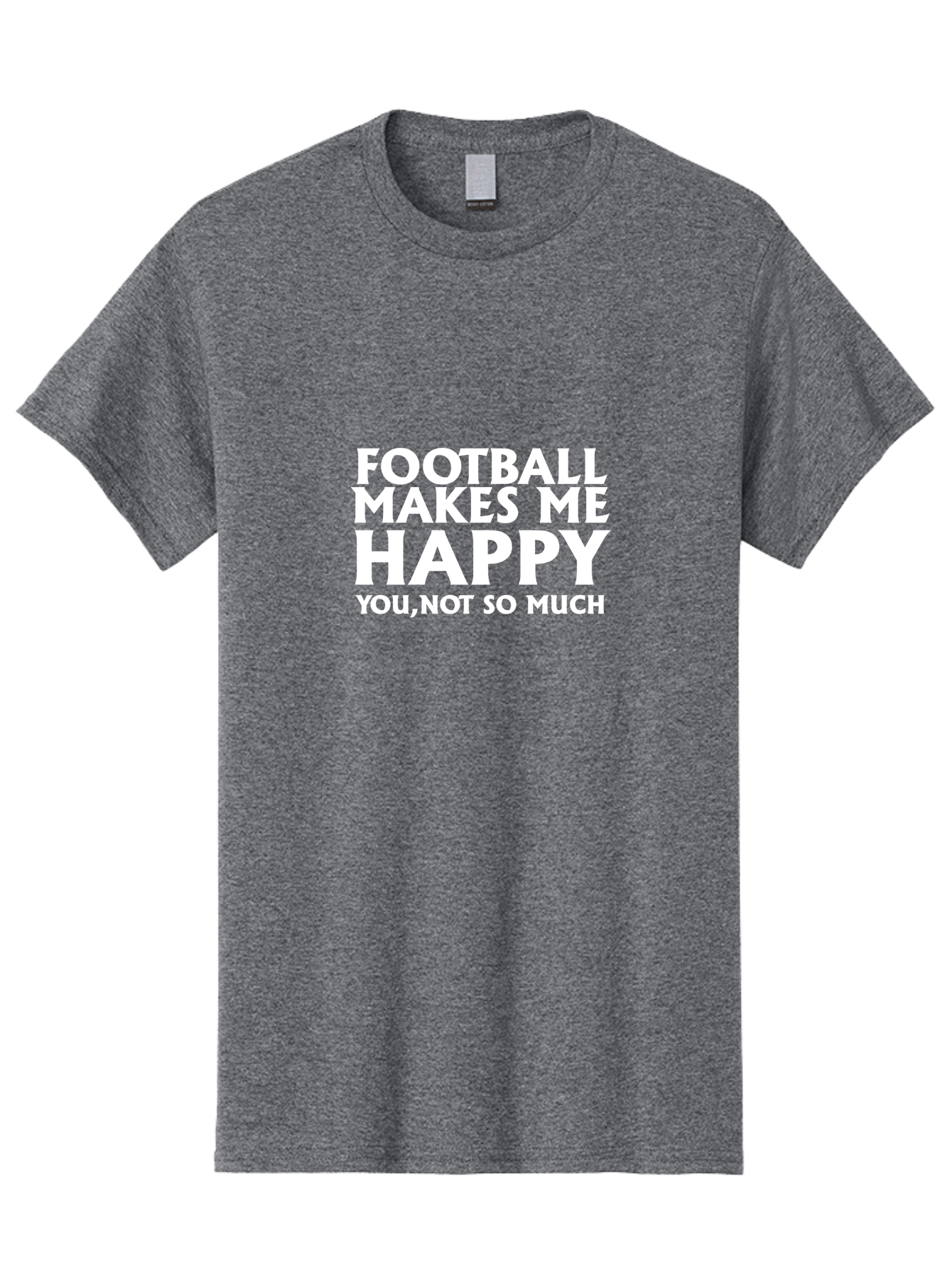 Football Makes Me Happy Men'S Graphic Tee, 100% Cotton, Comfortable Casual Summer Wear, Machine Washable, Funny Football Quotes, Football Humor, Happy Football Fans, Sarcastic Sports Quotes, Playful Football Sayings, Team Spirit Aae291 19