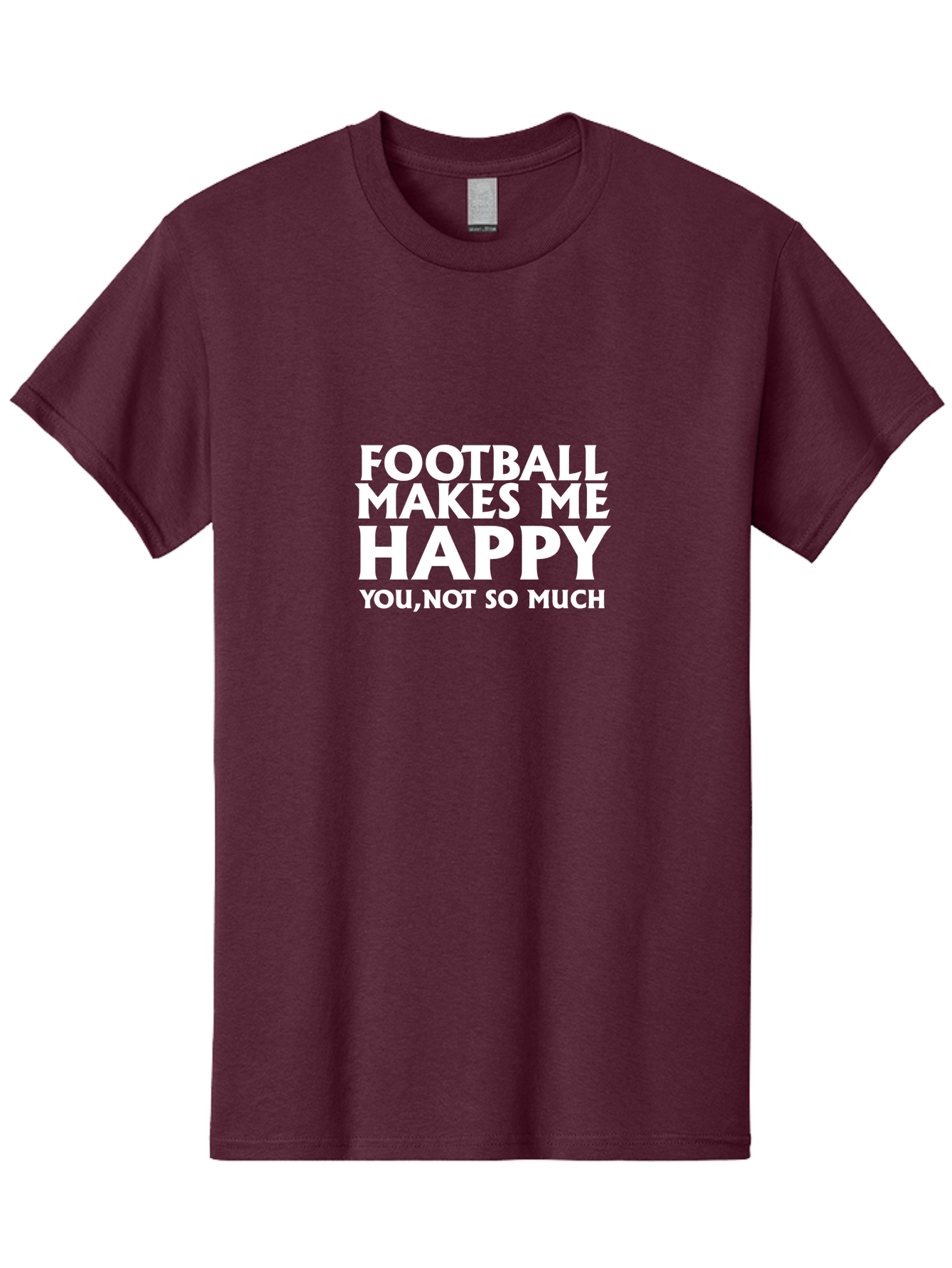 Football Makes Me Happy Men'S Graphic Tee, 100% Cotton, Comfortable Casual Summer Wear, Machine Washable, Funny Football Quotes, Football Humor, Happy Football Fans, Sarcastic Sports Quotes, Playful Football Sayings, Team Spirit Aae291 23
