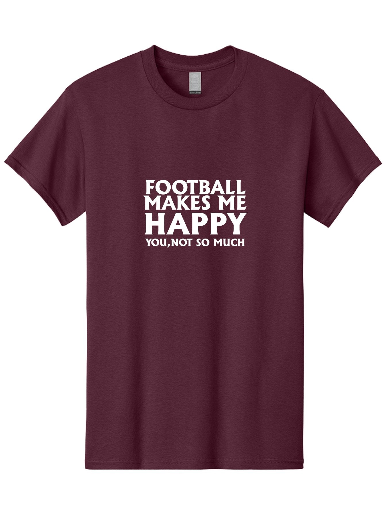 Football Makes Me Happy Men'S Graphic Tee, 100% Cotton, Comfortable Casual Summer Wear, Machine Washable, Funny Football Quotes, Football Humor, Happy Football Fans, Sarcastic Sports Quotes, Playful Football Sayings, Team Spirit Aae291 4