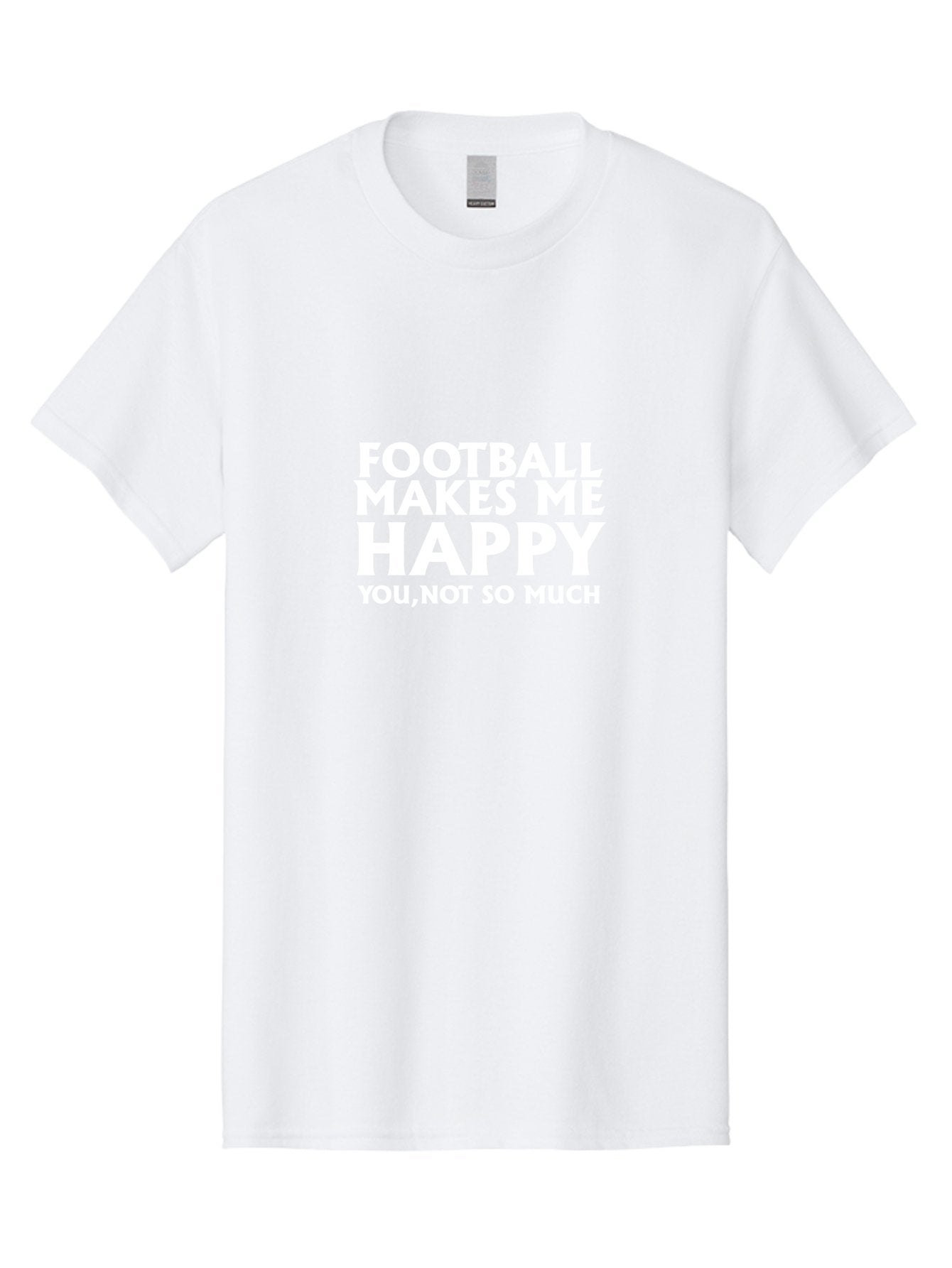Football Makes Me Happy Men'S Graphic Tee, 100% Cotton, Comfortable Casual Summer Wear, Machine Washable, Funny Football Quotes, Football Humor, Happy Football Fans, Sarcastic Sports Quotes, Playful Football Sayings, Team Spirit Aae291 13