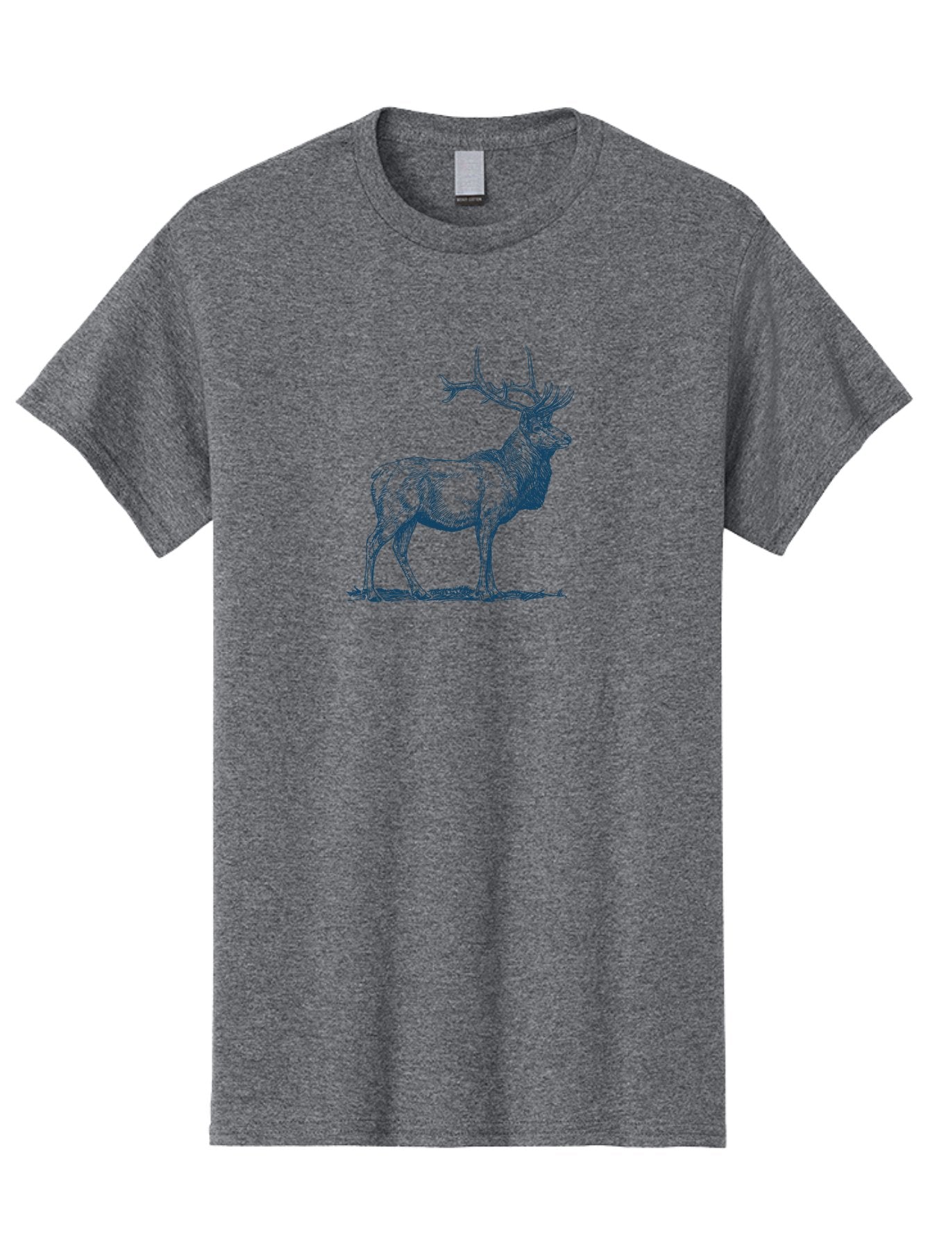Forest King Stag Men'S Graphic Tee, 100% Cotton, Comfortable Casual Summer Wear, Machine Washable, Elk With Antlers, Wildlife Art, Hand-Drawn Illustration, Majestic Animal, Forest Creature, Nature Illustration, Detailed Drawing, Aae294 15