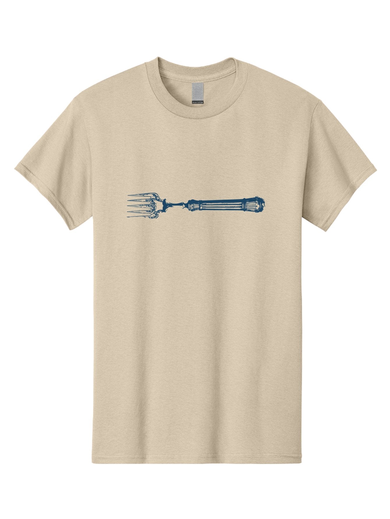 Fork Men'S Graphic Tee, 100% Cotton, Comfortable Casual Summer Wear, Machine Washable, Blue Fork, Dinnerware, Dining Utensils, Silverware, Table Setting, Eating Utensils, Cutlery, Restaurant Supplies Aae295 9