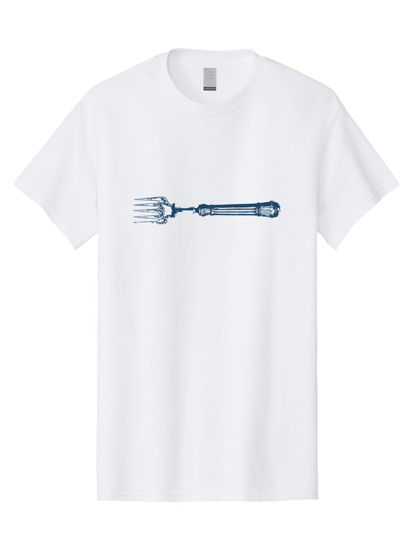 Fork Men'S Graphic Tee, 100% Cotton, Comfortable Casual Summer Wear, Machine Washable, Blue Fork, Dinnerware, Dining Utensils, Silverware, Table Setting, Eating Utensils, Cutlery, Restaurant Supplies Aae295 10