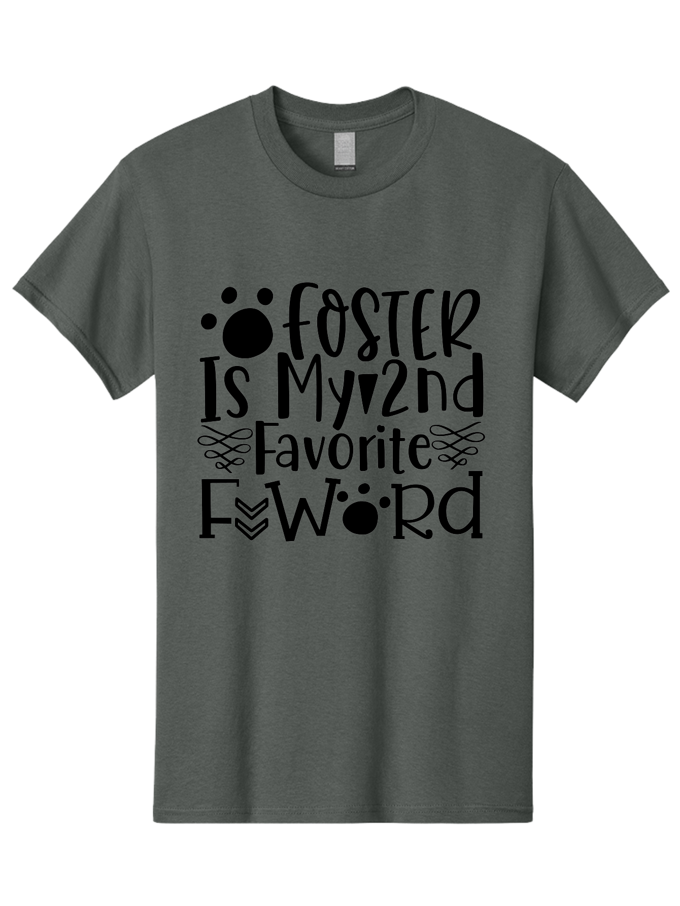 Foster Is My 2Nd Favorite F Word Men'S Graphic Tee, 100% Cotton, Comfortable Casual Summer Wear, Machine Washable, Foster Care, Animal Shelter, Pet Adoption, Dog Lovers, Cat Lovers, Charity Support, Inspirational Quote, Motivational Phrase, Aae296 3