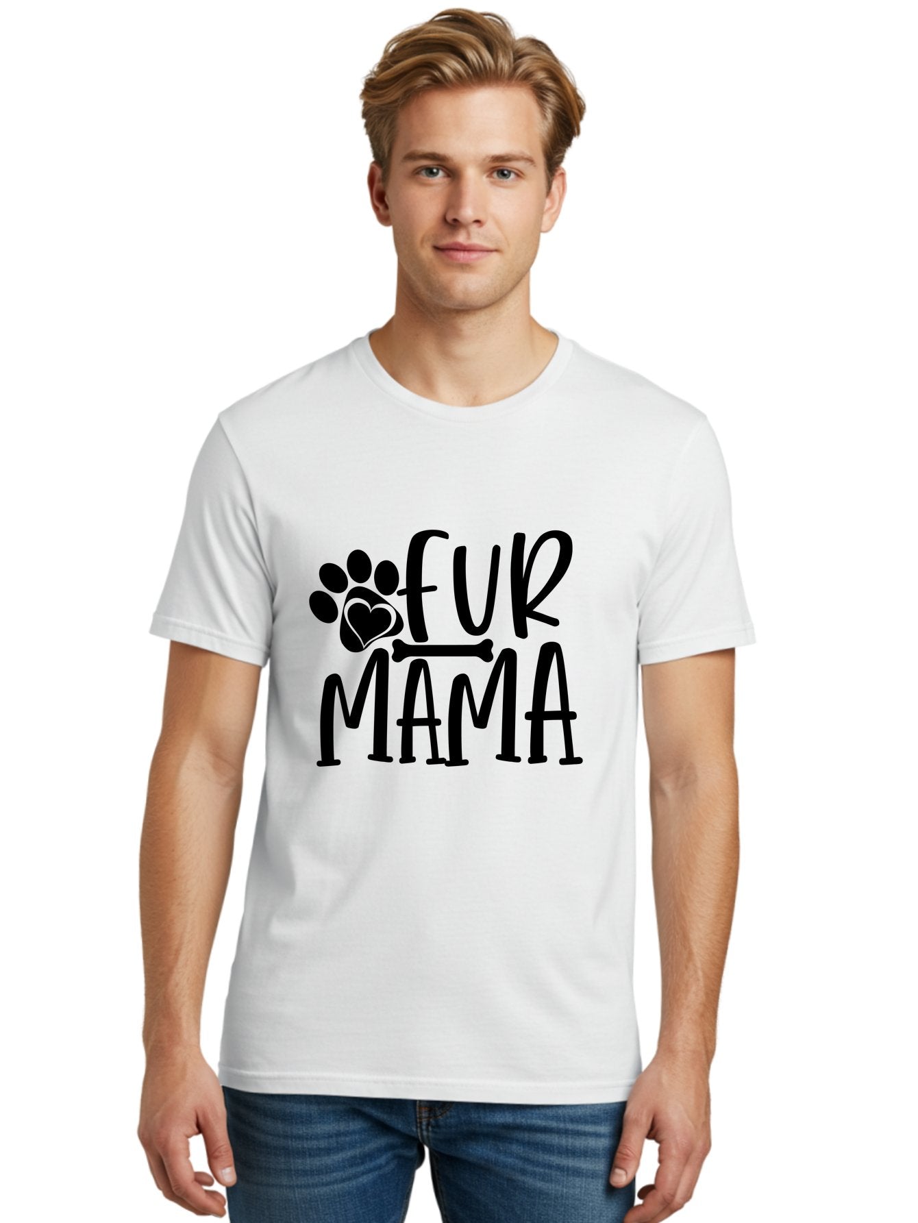 Fur Mama Men'S Graphic Tee, 100% Cotton, Comfortable Casual Summer Wear, Machine Washable, Fur Mama, Dog Mom, Pet Lovers, Dog Lovers, Animal Lovers, Dog Parents, Pet Parents, Dog Owners Aae297 21