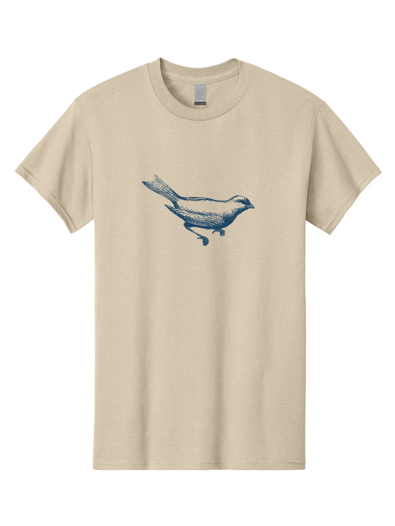 Garden Sparrow Men'S Graphic Tee, 100% Cotton, Comfortable Casual Summer Wear, Machine Washable, Bird In Flight, Wildlife Illustration, Detailed Drawing, Bird'S Feathers, Dynamic Pose, Naturalistic Art Aae299 11