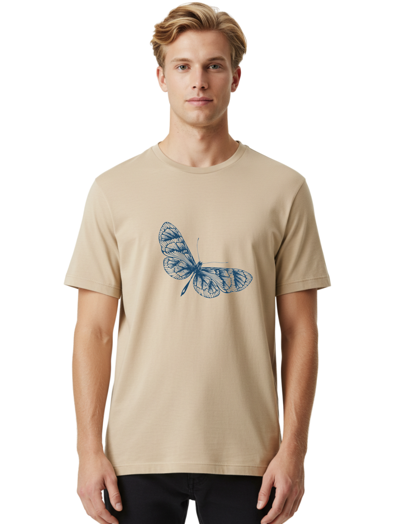 Insect Men'S Graphic Tee, 100% Cotton, Comfortable Casual Summer Wear, Machine Washable, Delicate Wings, Intricate Patterns, Fragile Beauty, Butterfly Silhouette, Transparent Wings, Insect Art, Abstract Design, Modern Graphics Aae401 26