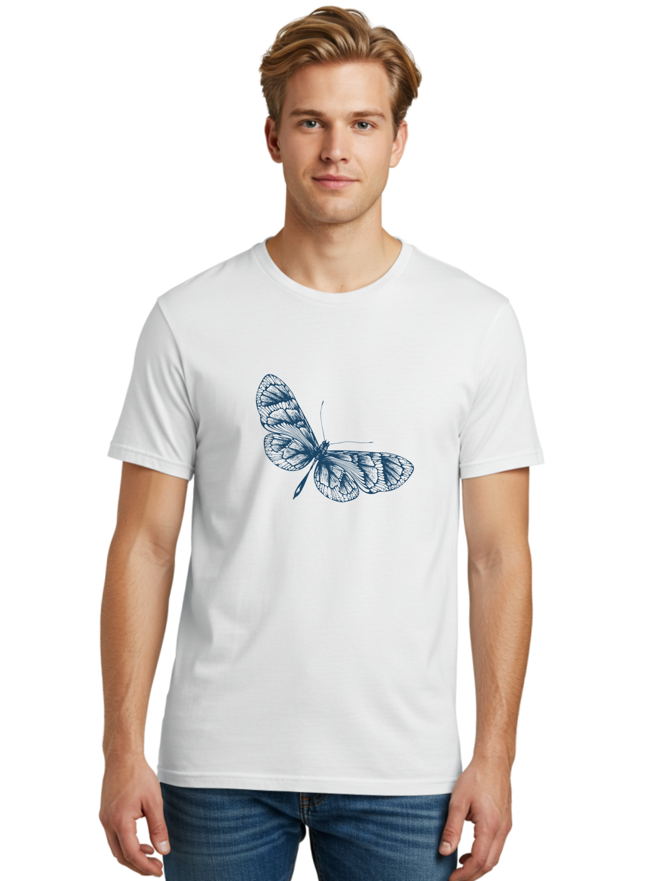Insect Men'S Graphic Tee, 100% Cotton, Comfortable Casual Summer Wear, Machine Washable, Delicate Wings, Intricate Patterns, Fragile Beauty, Butterfly Silhouette, Transparent Wings, Insect Art, Abstract Design, Modern Graphics Aae401 14