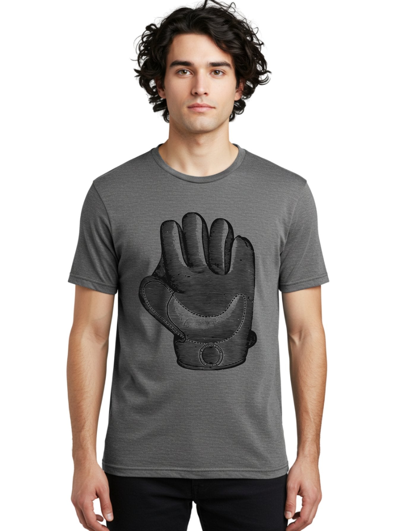 Iron Grip Men'S Graphic Tee, 100% Cotton, Comfortable Casual Summer Wear, Machine Washable, Motorcycle Glove, Protective Gear, Racing Equipment, Safety Accessory, Bike Glove, Glove Design, Stitched Details, Rugged Style, Men'S Fashion Aae405 22
