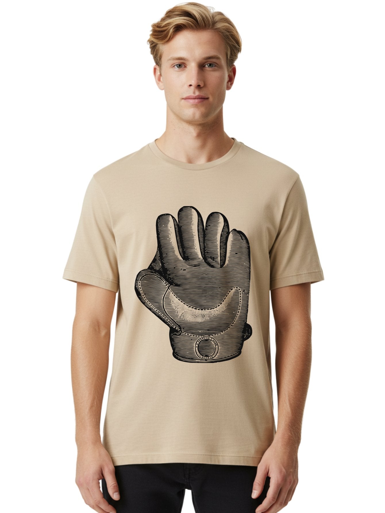 Iron Grip Men'S Graphic Tee, 100% Cotton, Comfortable Casual Summer Wear, Machine Washable, Motorcycle Glove, Protective Gear, Racing Equipment, Safety Accessory, Bike Glove, Glove Design, Stitched Details, Rugged Style, Men'S Fashion Aae405 24