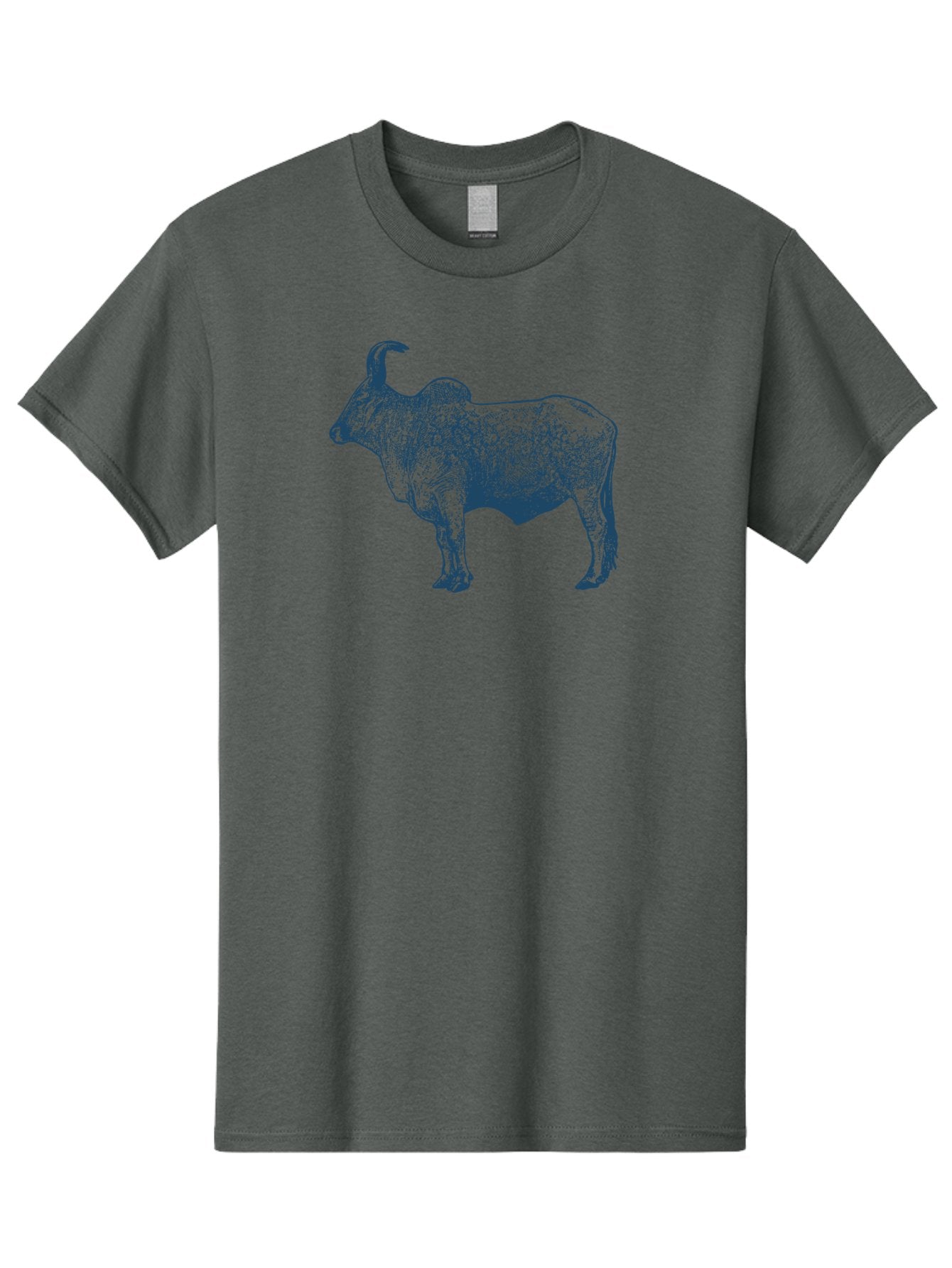 Iron Horn Buffalo Men'S Graphic Tee, 100% Cotton, Comfortable Casual Summer Wear, Machine Washable, Taurus Zodiac Sign, Bull Symbol, Horoscope Illustration, Astrology Artwork, Stylized Bull Image, Curved Horns, Artistic Design Aae406 3