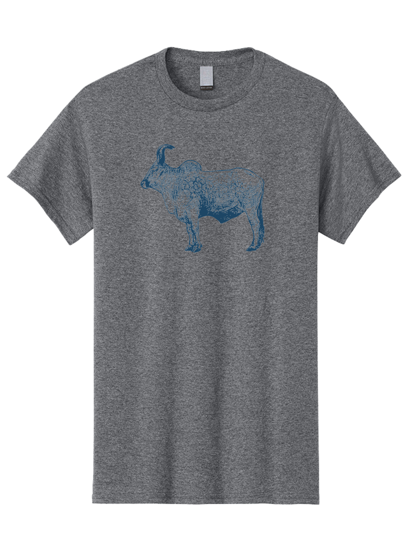 Iron Horn Buffalo Men'S Graphic Tee, 100% Cotton, Comfortable Casual Summer Wear, Machine Washable, Taurus Zodiac Sign, Bull Symbol, Horoscope Illustration, Astrology Artwork, Stylized Bull Image, Curved Horns, Artistic Design Aae406 3