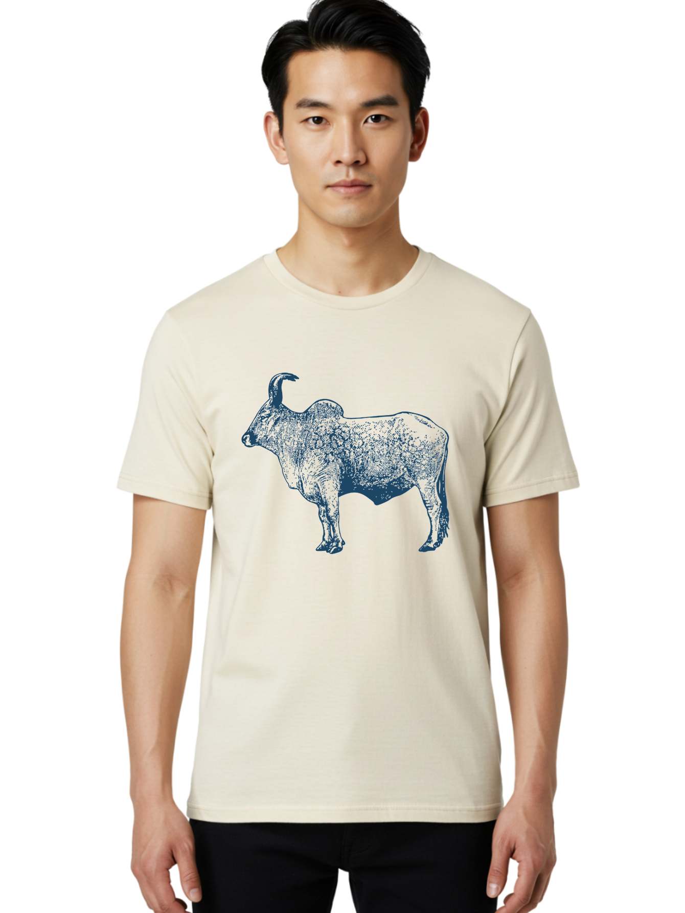 Iron Horn Buffalo Men'S Graphic Tee, 100% Cotton, Comfortable Casual Summer Wear, Machine Washable, Taurus Zodiac Sign, Bull Symbol, Horoscope Illustration, Astrology Artwork, Stylized Bull Image, Curved Horns, Artistic Design Aae406 10