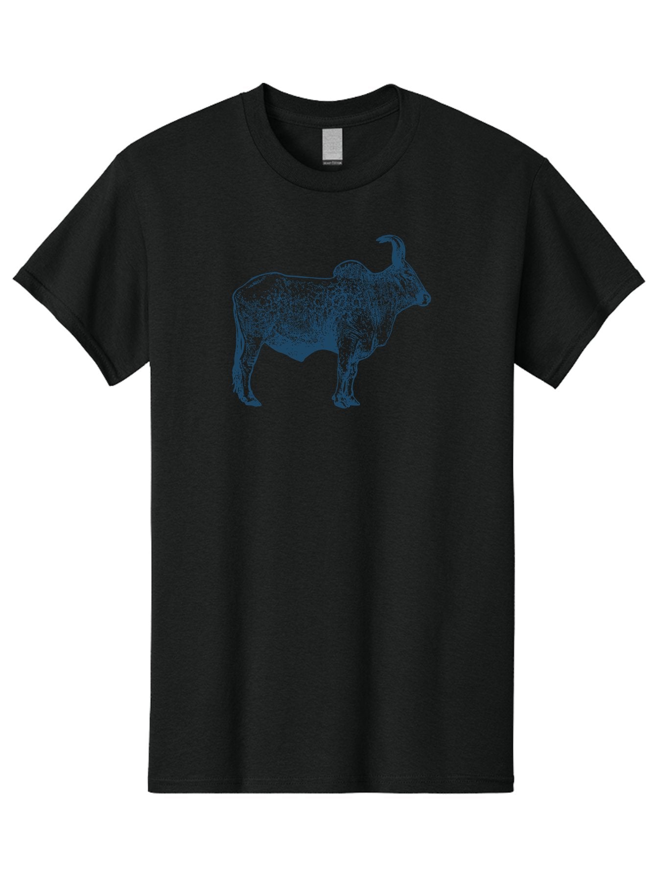 Iron Horn Buffalo 2 Men'S Graphic Tee, 100% Cotton, Comfortable Casual Summer Wear, Machine Washable, Bull Graphic, Dark Blue Illustration, Horned Animal, Livestock Art, Wildlife Design, Abstract Texture, Sketch Style Aae407 6