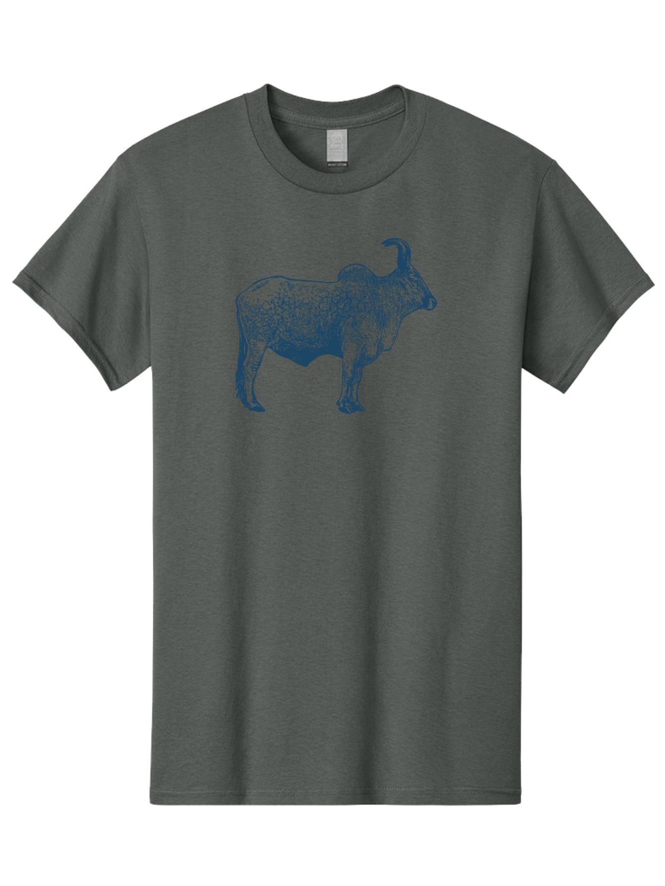 Iron Horn Buffalo 2 Men'S Graphic Tee, 100% Cotton, Comfortable Casual Summer Wear, Machine Washable, Bull Graphic, Dark Blue Illustration, Horned Animal, Livestock Art, Wildlife Design, Abstract Texture, Sketch Style Aae407 9
