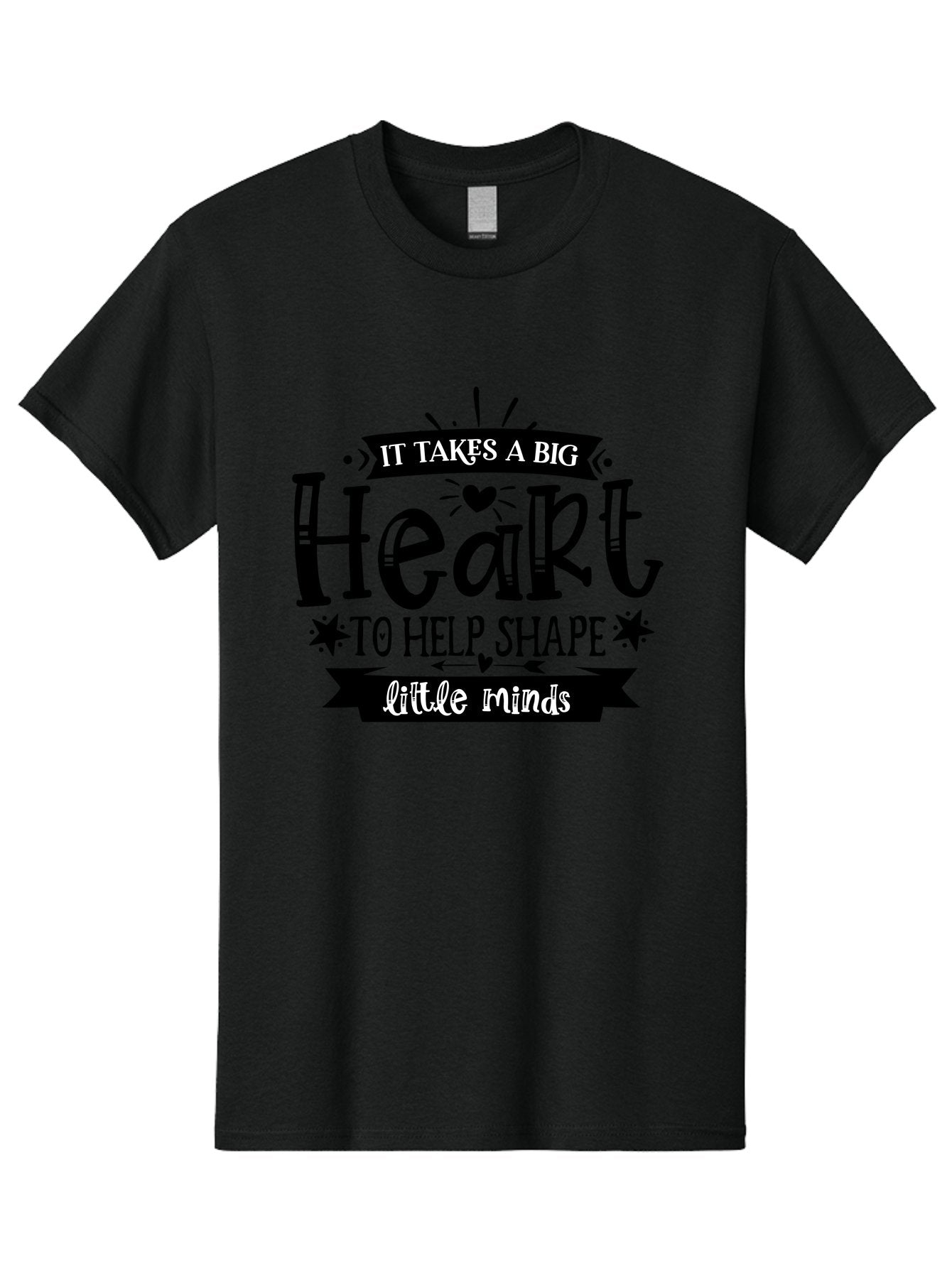It Takes A Big Heart To Help Shape Little Minds Men'S Graphic Tee, 100% Cotton, Comfortable Casual Summer Wear, Machine Washable, Teacher Appreciation, Inspirational Quote, Heartwarming Message, Teaching Inspiration, Motivational Quote, Aae408 15