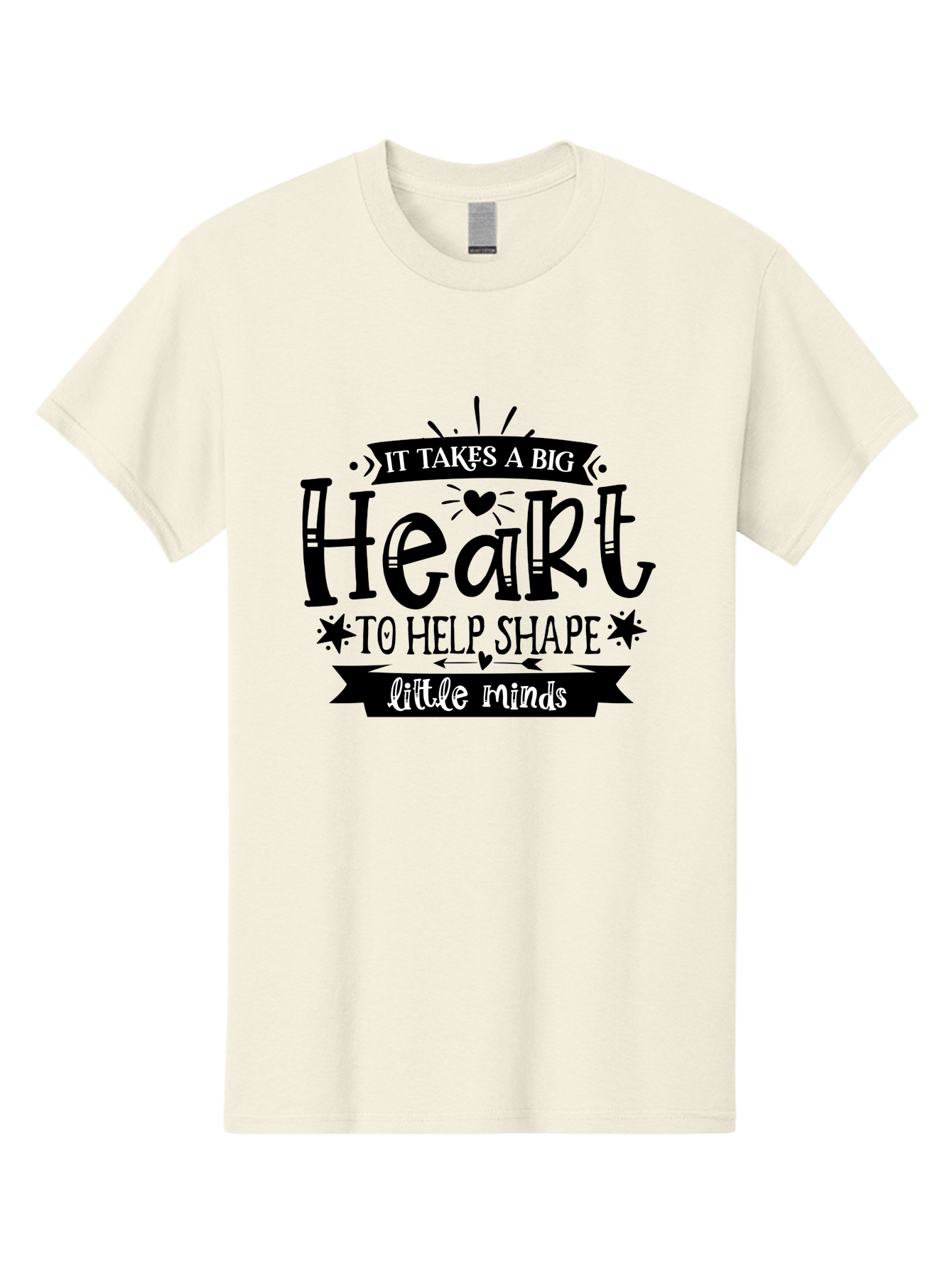 It Takes A Big Heart To Help Shape Little Minds Men'S Graphic Tee, 100% Cotton, Comfortable Casual Summer Wear, Machine Washable, Teacher Appreciation, Inspirational Quote, Heartwarming Message, Teaching Inspiration, Motivational Quote, Aae408