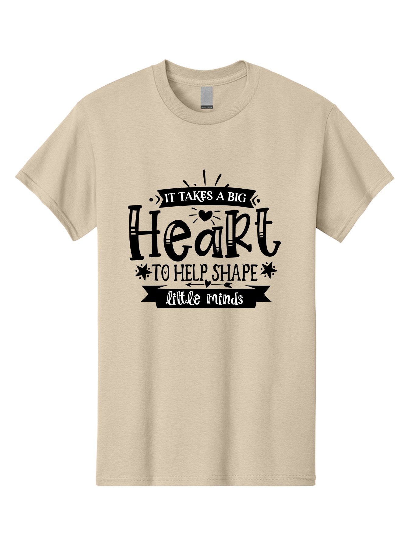 It Takes A Big Heart To Help Shape Little Minds Men'S Graphic Tee, 100% Cotton, Comfortable Casual Summer Wear, Machine Washable, Teacher Appreciation, Inspirational Quote, Heartwarming Message, Teaching Inspiration, Motivational Quote, Aae408 7