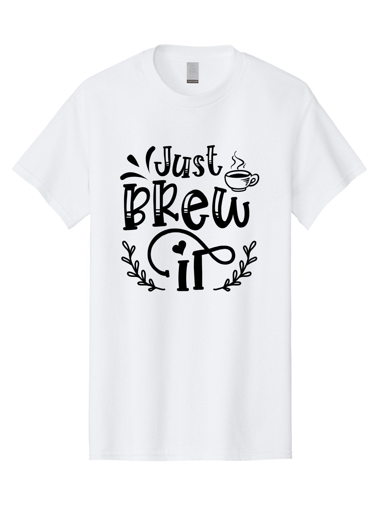 Just Brew It Men'S Graphic Tee, 100% Cotton, Comfortable Casual Summer Wear, Machine Washable, Coffee Quote, Coffee Saying, Coffee Humor, Coffee Puns, Morning Motivation, Coffee Lovers, Brew Coffee Aae426 7