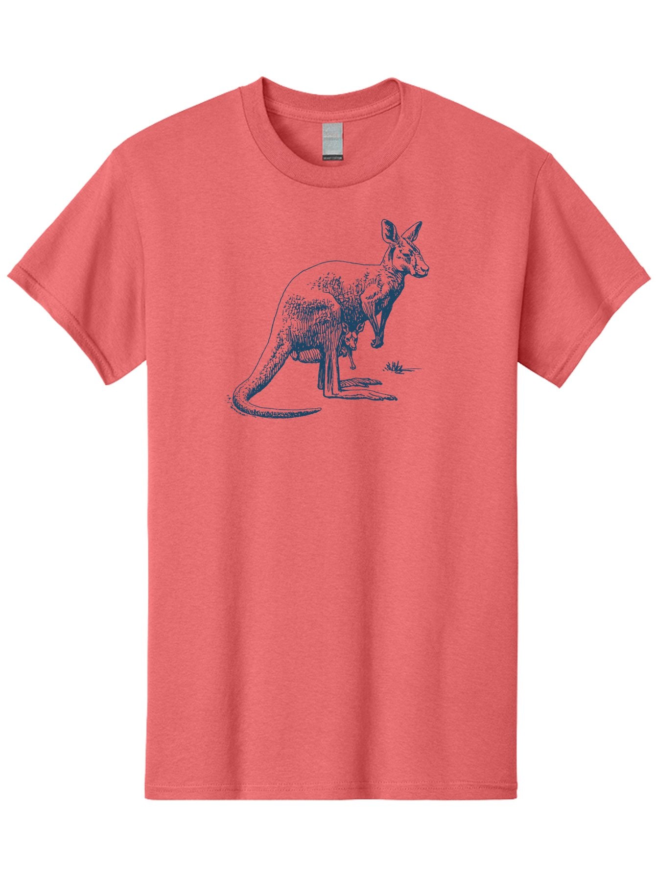 Kangaroo Mode Men'S Graphic Tee, 100% Cotton, Comfortable Casual Summer Wear, Machine Washable, Kangaroo And Joey, Marsupial, Australian Wildlife, Mother And Baby, Wild Animals, Outback, Fauna Aae428 3