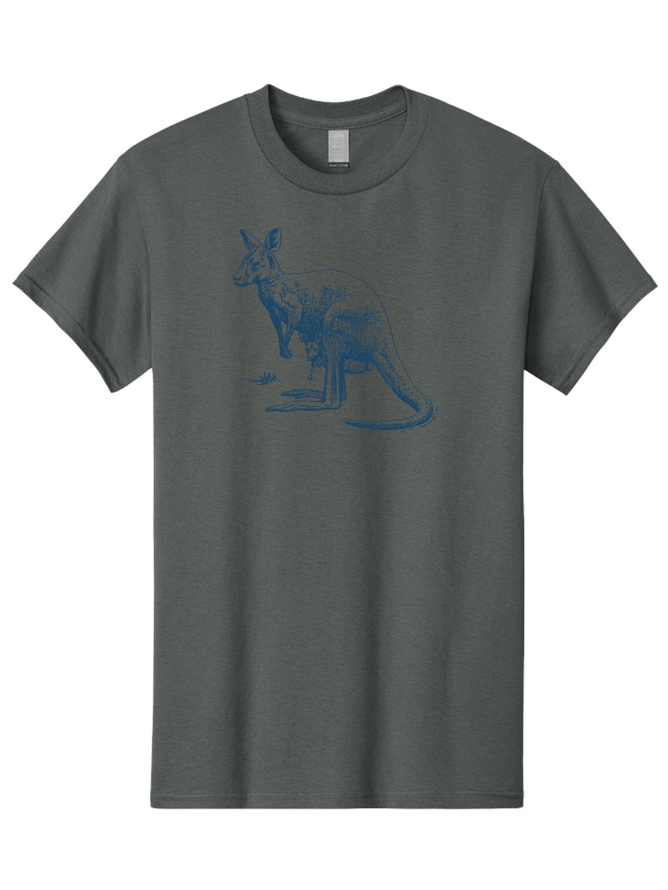 Kangaroo Mode 2 Men'S Graphic Tee, 100% Cotton, Comfortable Casual Summer Wear, Machine Washable, Kangaroo With Joey In Pouch, Marsupial, Australian Wildlife, Mother And Baby, Wild Animal Illustration, Natural Habitat, Wildlife Art Aae429 7