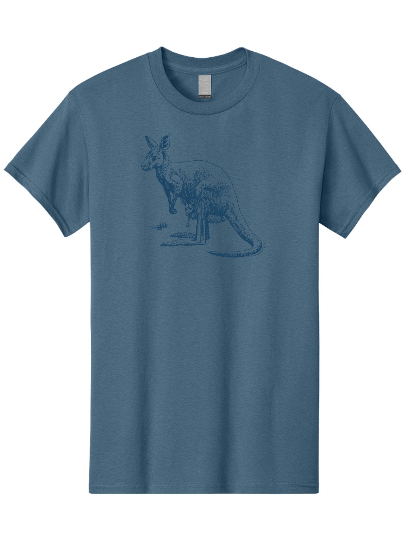 Kangaroo Mode 2 Men'S Graphic Tee, 100% Cotton, Comfortable Casual Summer Wear, Machine Washable, Kangaroo With Joey In Pouch, Marsupial, Australian Wildlife, Mother And Baby, Wild Animal Illustration, Natural Habitat, Wildlife Art Aae429 5