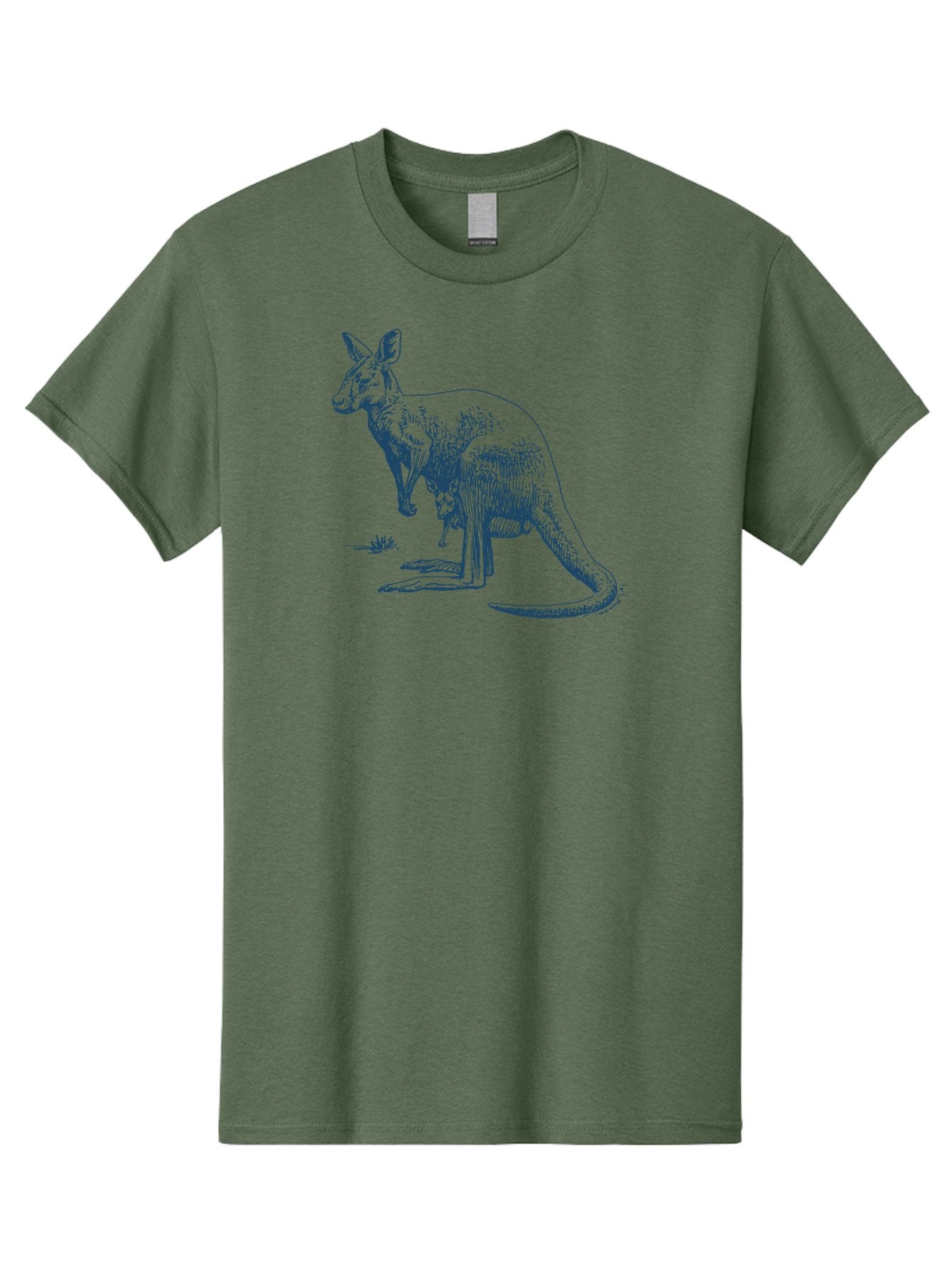 Kangaroo Mode 2 Men'S Graphic Tee, 100% Cotton, Comfortable Casual Summer Wear, Machine Washable, Kangaroo With Joey In Pouch, Marsupial, Australian Wildlife, Mother And Baby, Wild Animal Illustration, Natural Habitat, Wildlife Art Aae429 8